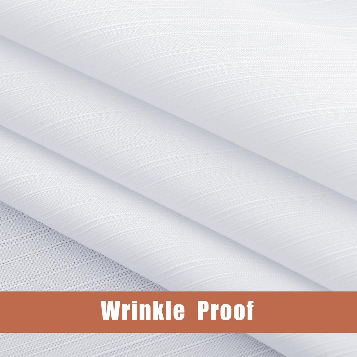 White Stripe Textured Tablecloth Set, 2 Pack - 54 x 54 Inches - Stain-Resistant and Washable Square Table Covers for Events, Banquets, and Weddings