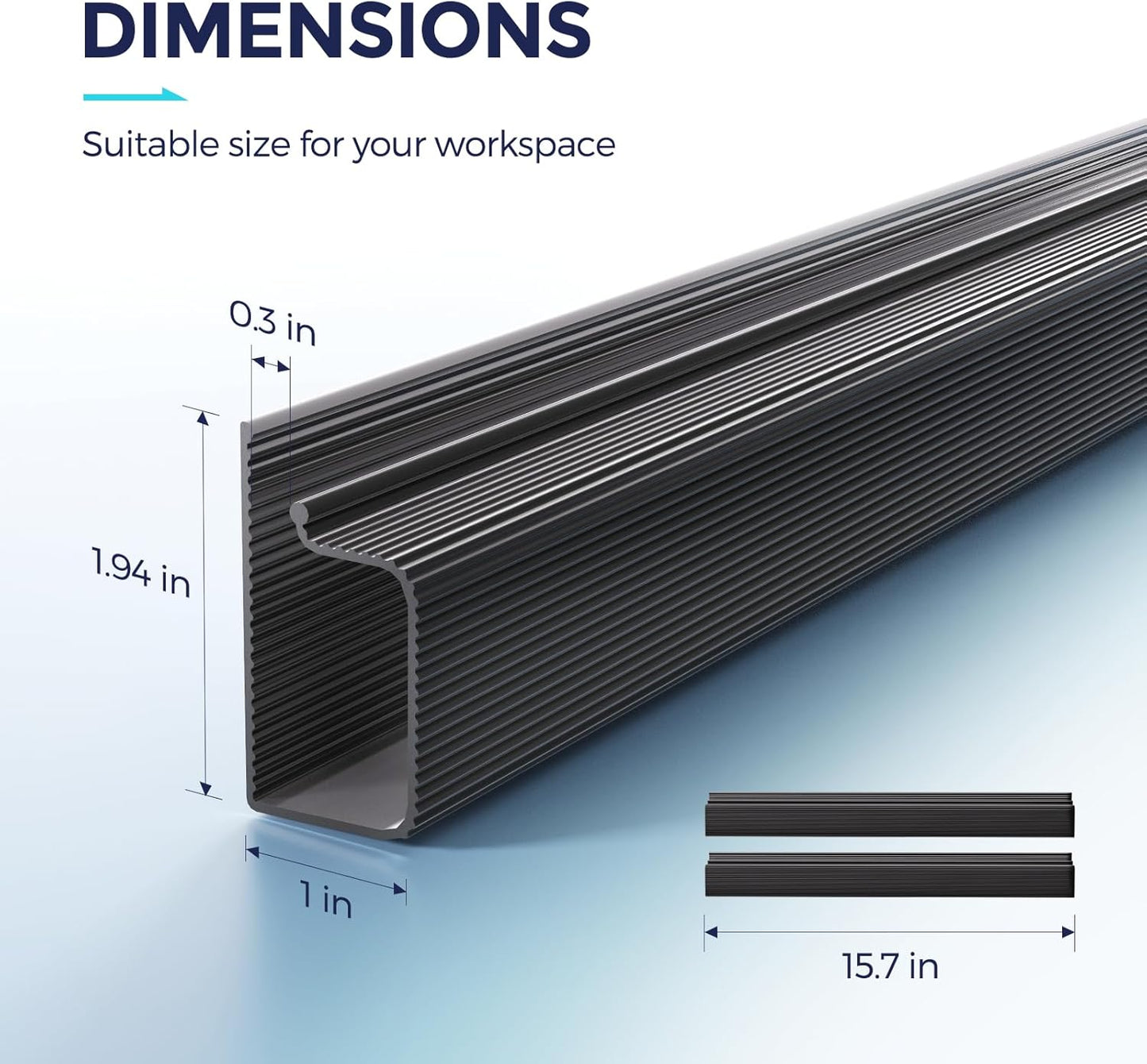 2 Pack Safe & Tidy Cable Management Solution - Protect Kids & Pets with Home & Office Cable Management under Desk,Cable Organizer, Cable Management Kit,Cord Organizer for Desk, 15.7Inx2