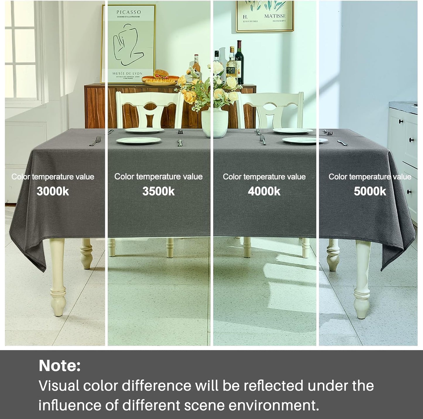 Textured Linen Table Cloth for Rectangle Table - Grey Tablecloths Rectangular Waterproof Wrinkle Free Wipeable Dining Table Cover for Spring Wedding Birthday Kitchen Decor, 52 X 70 Inch