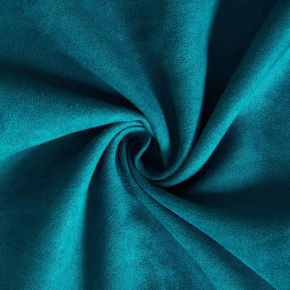 2 Packs Premium Faux Suede Decorative Throw Pillow Covers, Super Soft Square Pillow Case,Solid Cushion Cover for Couch/Sofa/Bedroom (16"X 16",Set of 2, Teal)