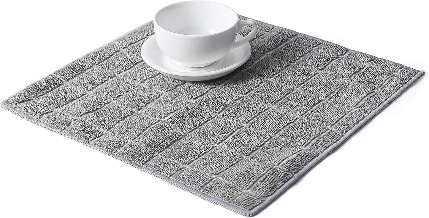 Microfiber Kitchen Rags, Cleaning Cloth for Dishes, All-Purpose - Absorbent and Lint Free Household Dish Rags with Scrub Side, 6 Pack Size 12” X 12”