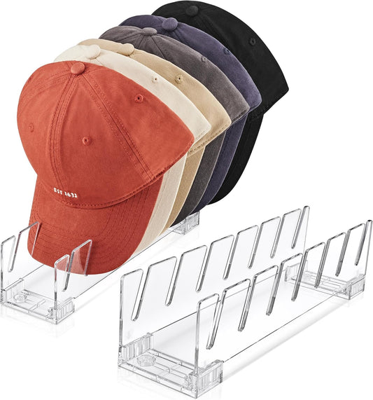 Hat Stand for Baseball Caps, 2 Pcs Hat Organizer for 14 Baseball Caps, Hat Racks for Baseball Caps, Hat Holder Display and Organizer for Bedroom, Closet, Dresser, Office