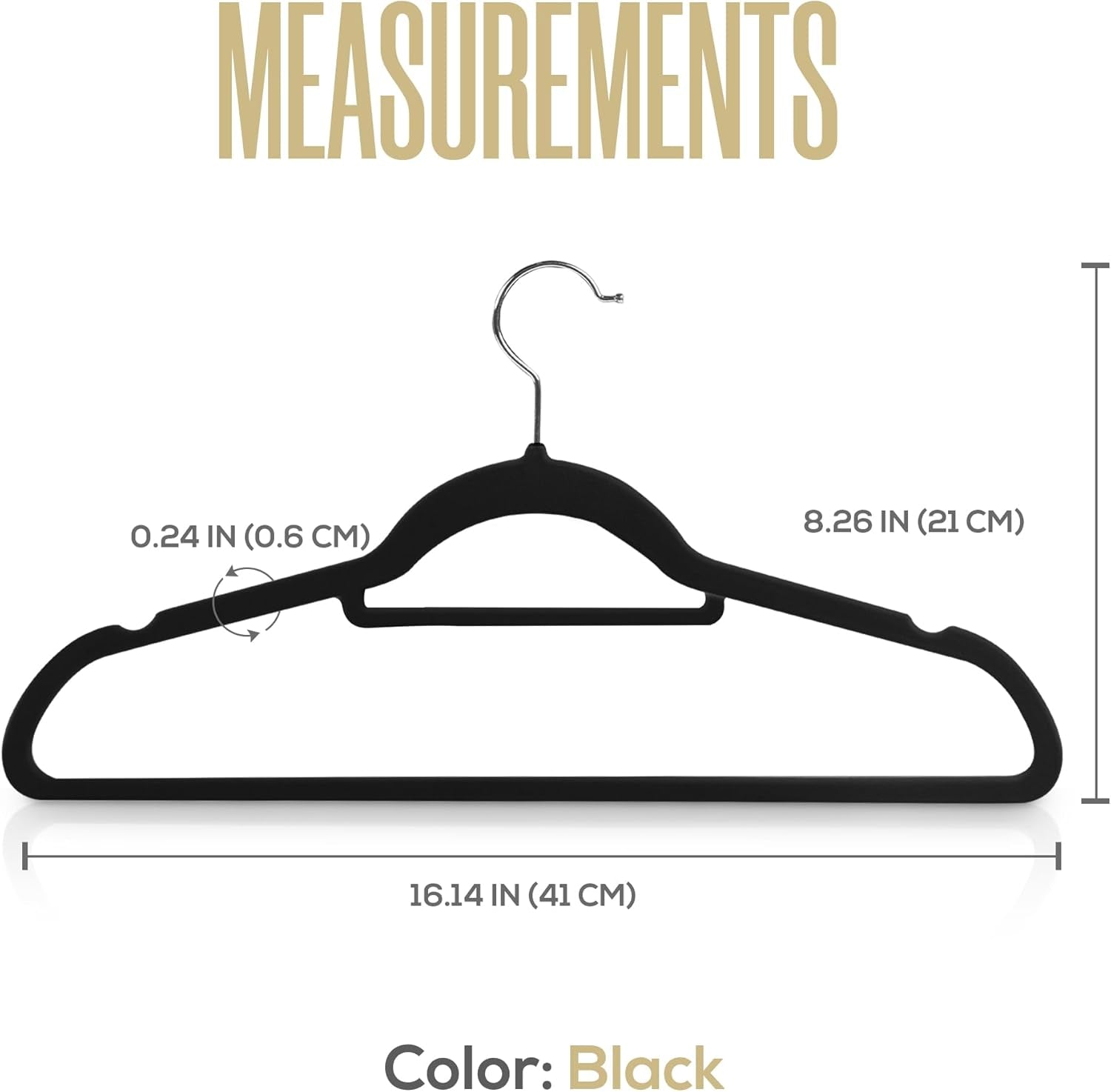 Premium Velvet Hangers 50 Pack - Non-Slip Clothes Hanger with Tie Bar - Black Hangers with 360 Degree Rotatable Hook - Heavy Duty Coat Hanger