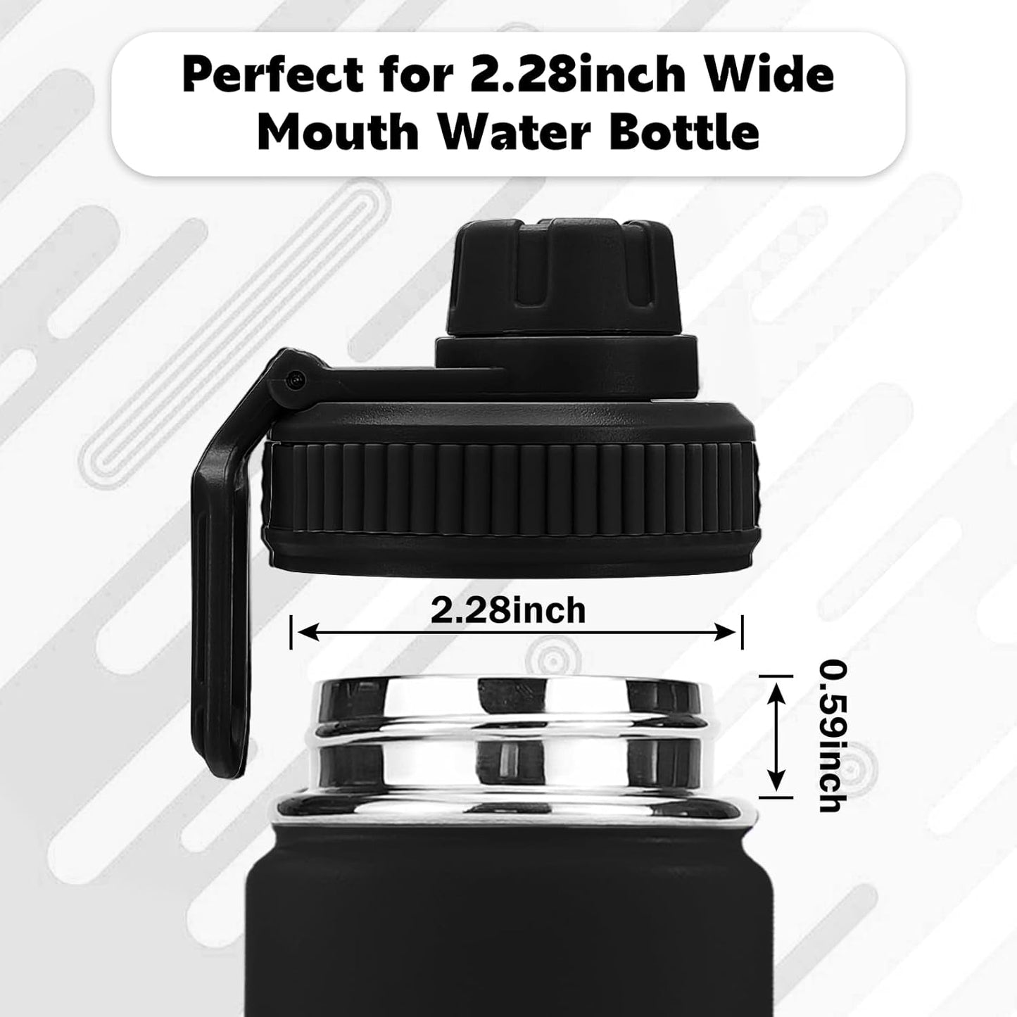Spout Lid for Hydro Flask Wide Mouth Sport Water Bottles,2 Pack Replacement Lids for Most 12,14,16,18,20,22,32,40,64Oz Wide Mouth Water Bottles with Handle Easy to Carry (Black+Army Green)