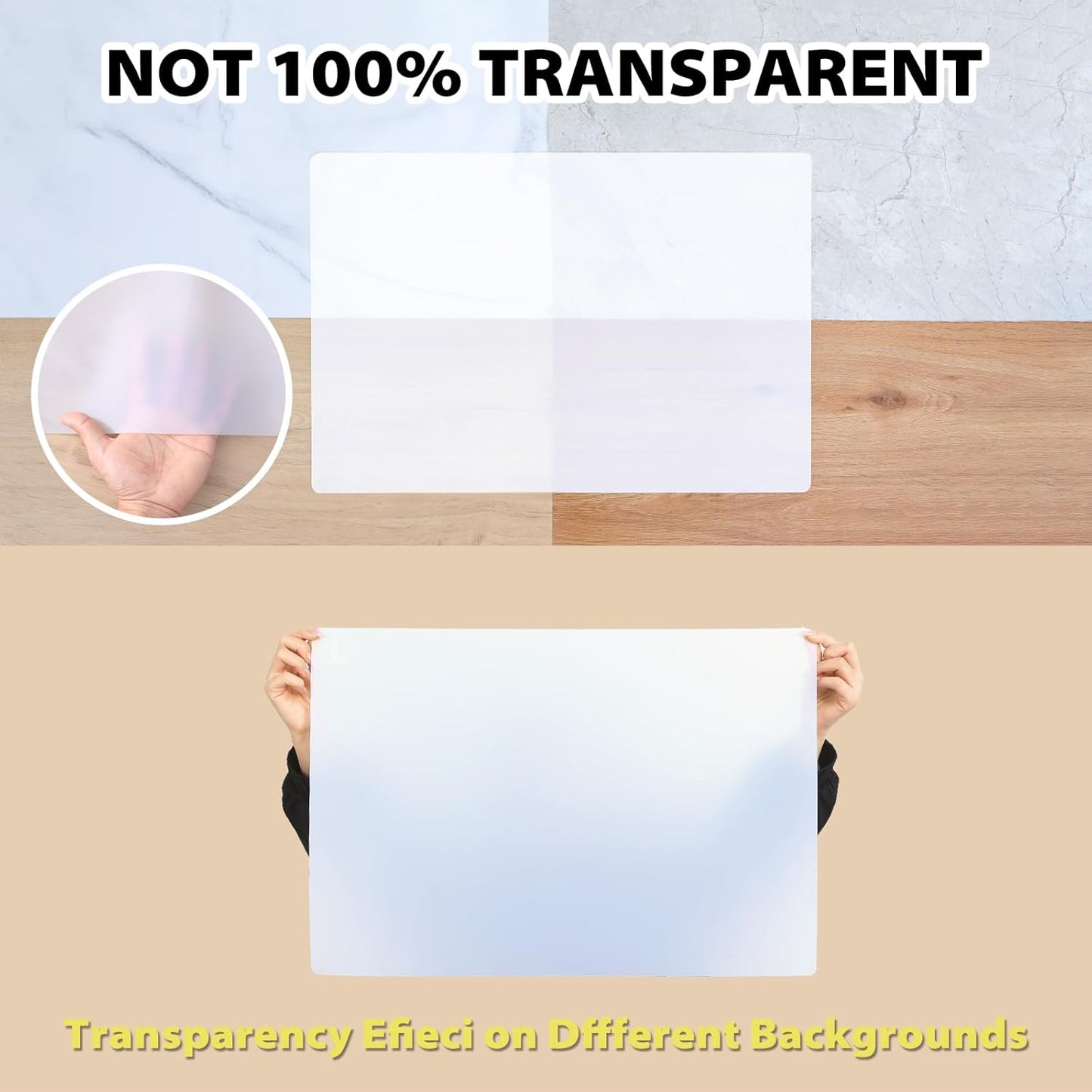 Thick Silicone Counter Mat Large 23.4"By15.6", Heat Resistant Mat for Kitchen Table/Countertop Protector/Non Stick Pastry Baking Placemats, Silicone Pad for Crafts Kids, Clear
