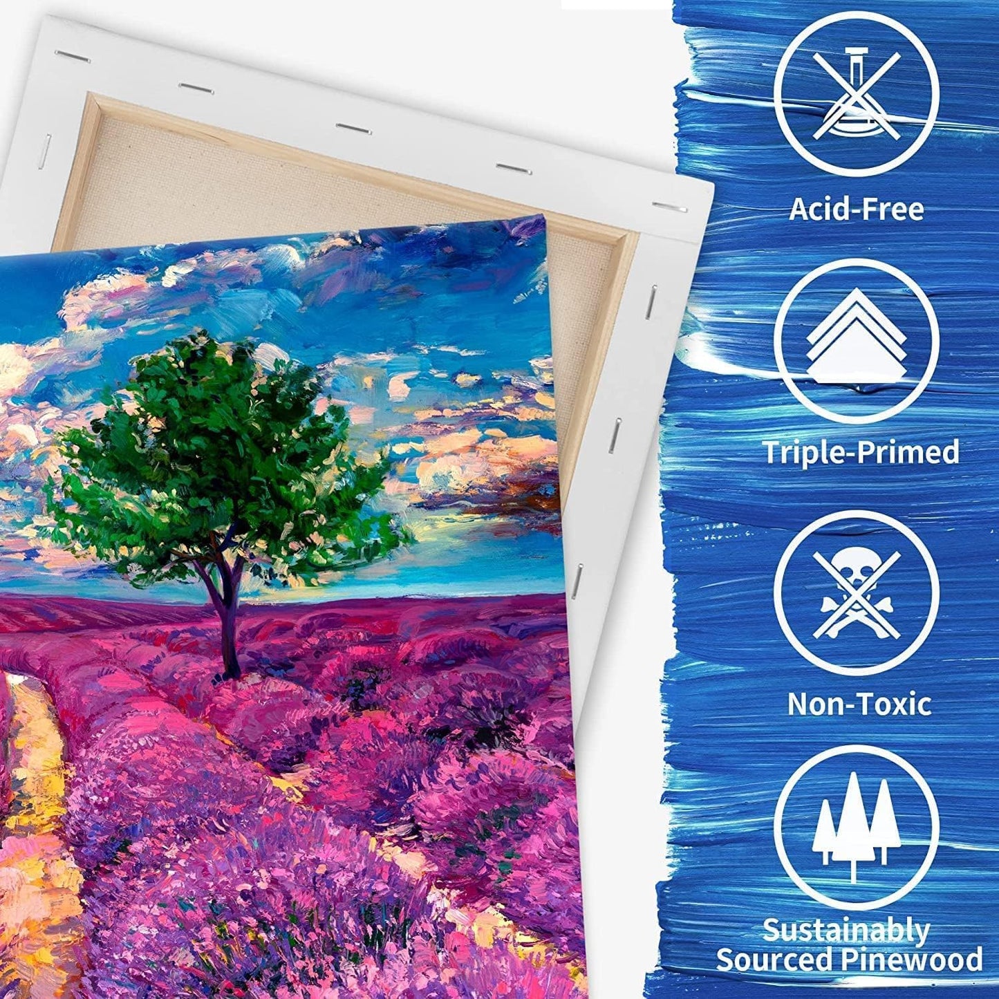Stretched Canvas for Painting, 5"X7", 8"X10", 11"X14", Pack of 3, Pre-Primed Canvases Wood Framed, Blank White Painting Canvas Boards for Acrylic, Oil and Gouache Painting
