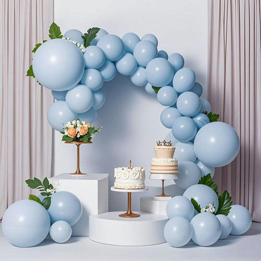 Pastel Blue Balloons 145 Pcs Light Blue Balloons Different Sizes of 18 12 10 5 Inch Baby Pastel Sky Aqua Blue Balloon Arch Kit Garland for Graduation Gender Reveal Birthday Party Decorations