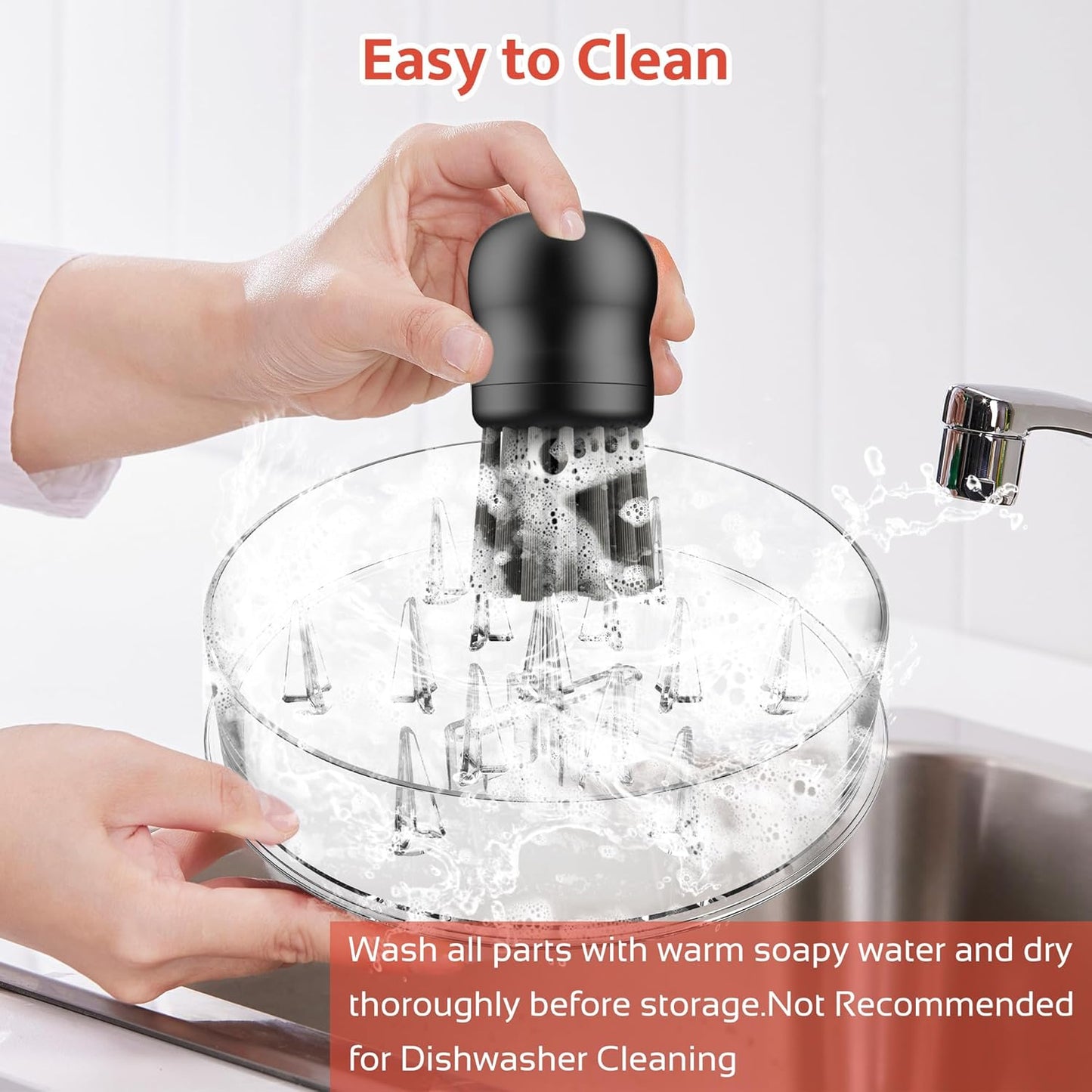 Chicken Shredder Tool Twist, 7.59” Clear Handheld Meat Shredder with Detachable Ergonomic Handle, Small Visible Kitchen Tools for Shred Chicken Pork Beef(2025 New)