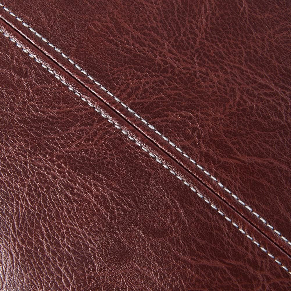 Burgundy Lumbar Waterproof Faux Leather Decorative Throw Pillow Covers 12X20 Inch for Living Room Couch Bed, Modern Farmhouse Boho Home Decor, Wine Red Hand Stitched Cushion Case 30X50 Cm