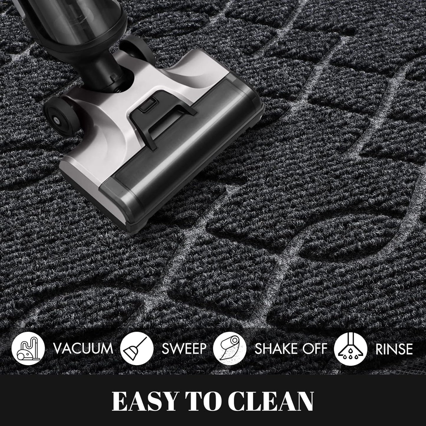 Chenille Bathroom Rug Mat Durable Front Door Mats, Heavy Duty Water Absorbent Mud Resistant Easy Clean Entry Outdoor Indoor Rugs