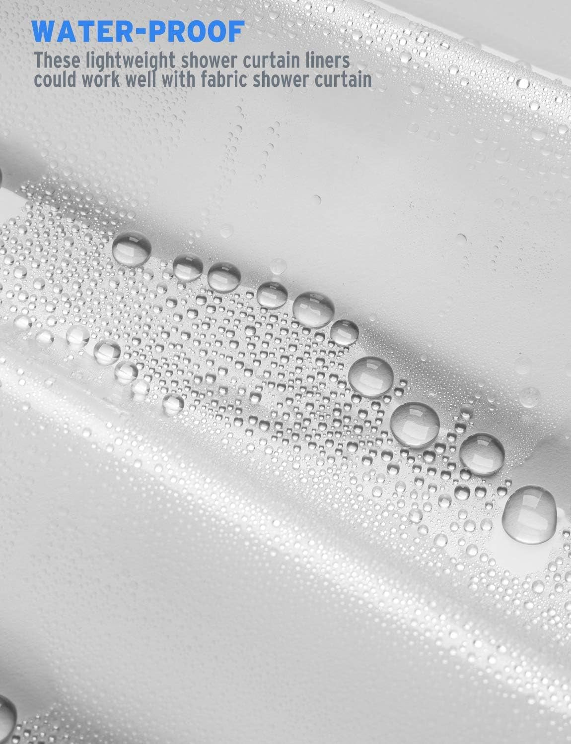 Medium Size 27.6 X 15 Inches Non-Slip Shower Mats and 72X72 Inches PEVA 3G Shower Curtain Liner