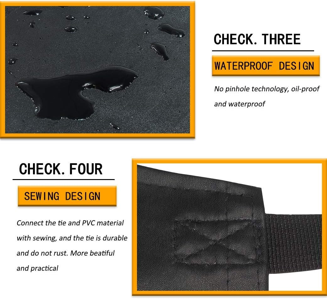 Waterproof Rubber Vinyl Apron for Unisex Adult with Pockets, Heavy Duty Vinyl Apron
