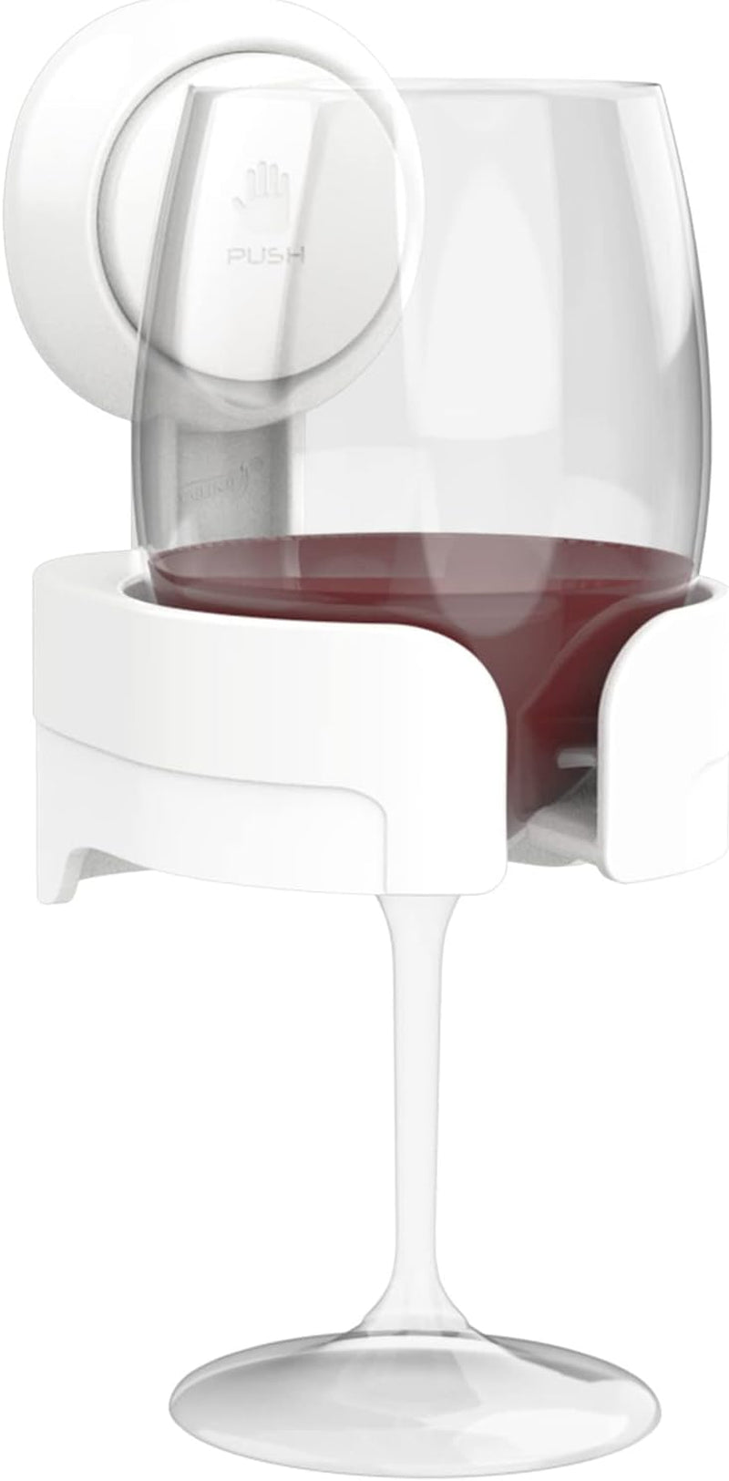 Suction Cup Wine Glass Holder for Shower, Removable Wall-Mounted Bath Cup Holder for Beer, Wine, Drinks, Enjoy in the Spa, Bathroom, Kitchen, Etc. White