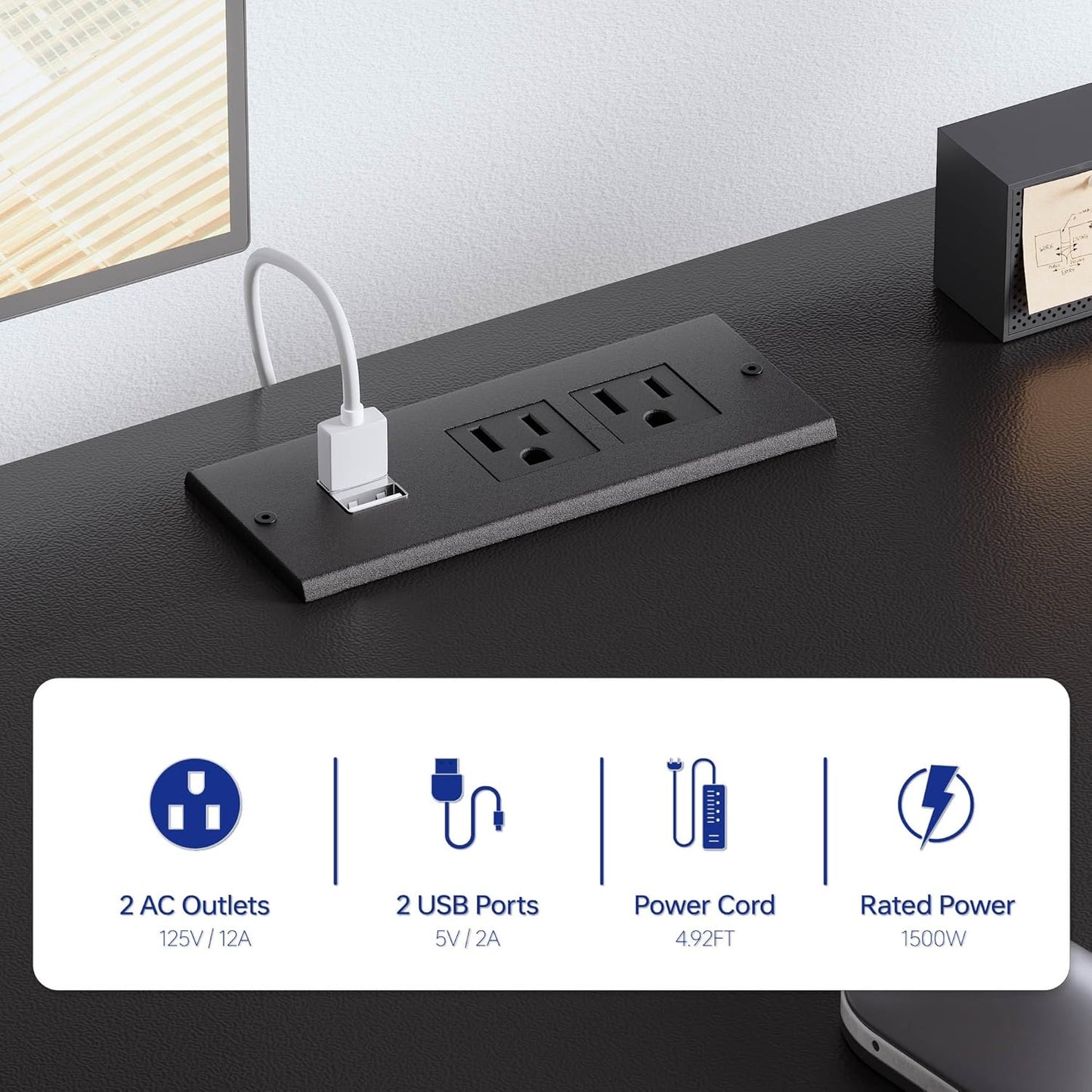 47 Inch Computer Desk with 8 Fabric Drawers and Power Outlet PC Gaming Desk Home Office Study Work Writing Table for Bedroom Pink