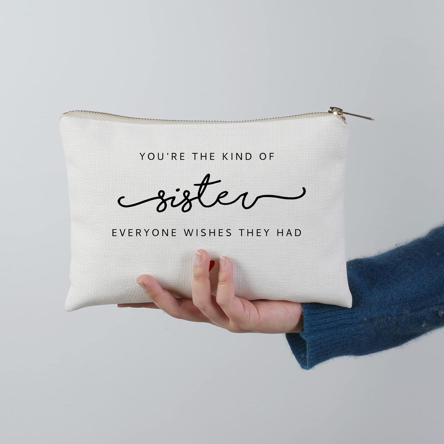 Sister Makeup Bag Gift, Sister Birthday Gift, Gift for Her, Sister Makeup Bag, Friendship Gift, Bestie Toiletry Bag, Graduation Gift for Sister, Travel Pouches
