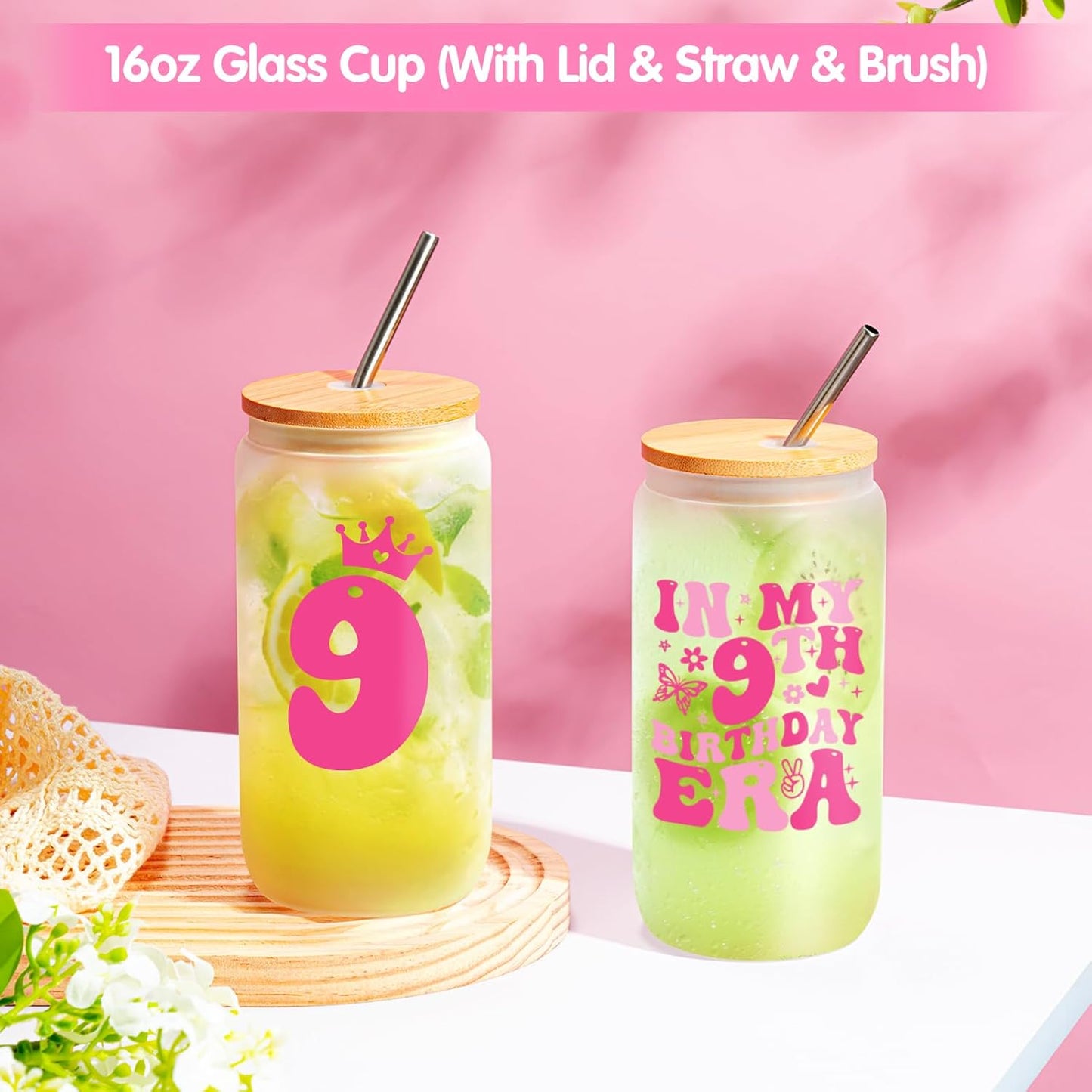 9 Year Old Girl Birthday Gifts, Gifts for 9 Year Old Girls, Cool Happy 9Th Bday Gift Ideas for Daughter, Sister, Niece, Granddaughter, Top 9Th Birthday Decorations Gift for Teen Girls Basket 6 Pcs