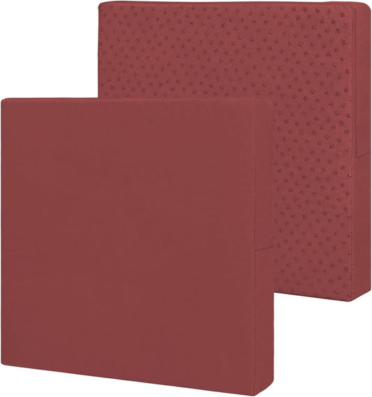 Waterproof Patio Cushion Covers ONLY Cover 22X20X4 Inch 2 Pack Replacement Non-Slip Outdoor Seat Cushion Slipcover with Zipper. Wine