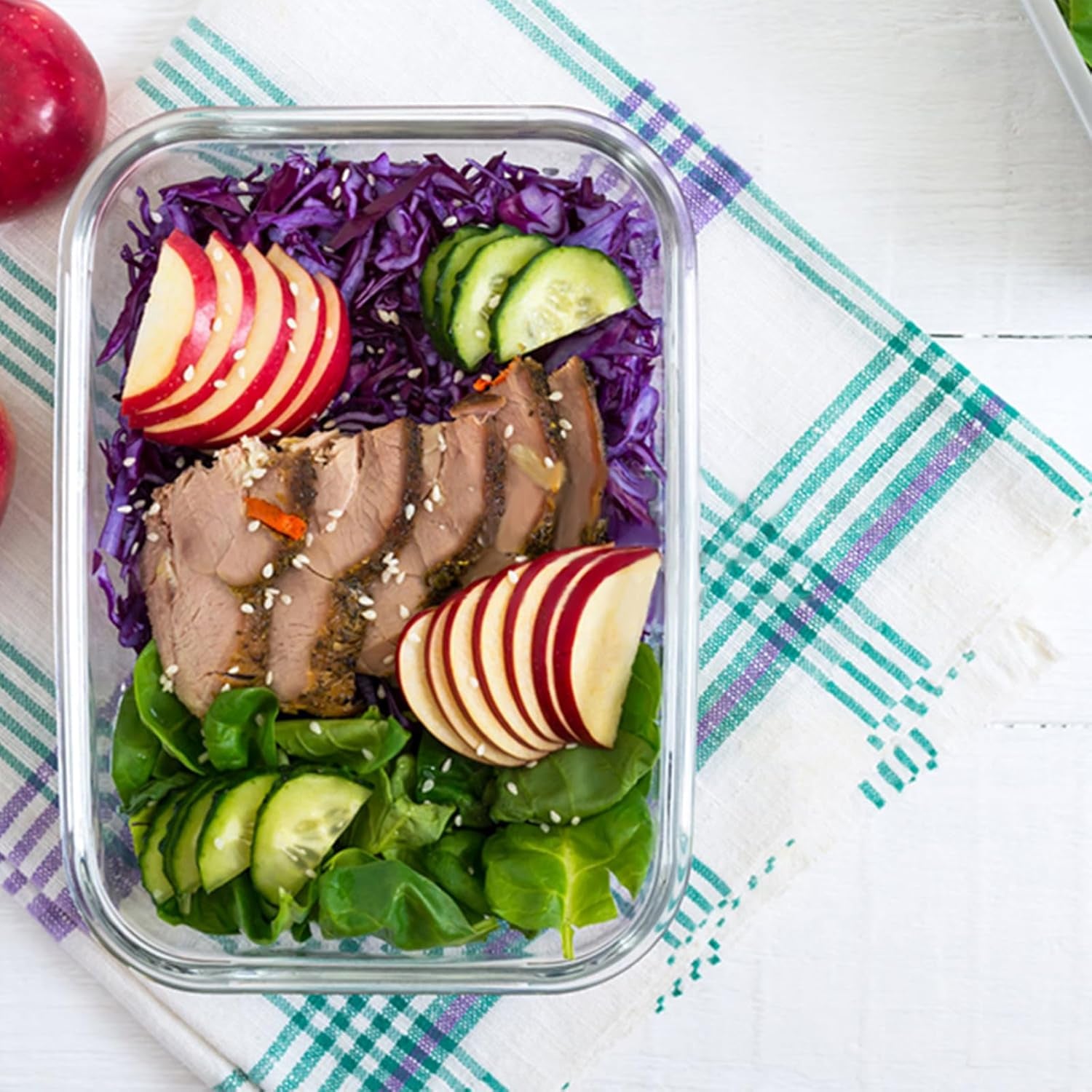 2Pcs 53Oz Large Glass Food Storage Containers Family Size Set Baking Containers with Locking Lids Storing Food-Ideal for Storing Food Vegetables or Fruits BPA Free & Leak Proof (Black)