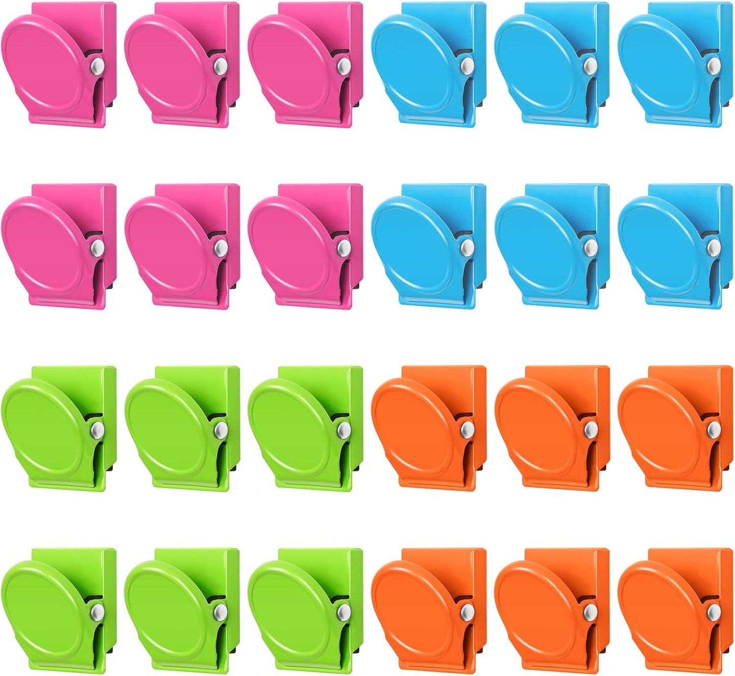 24-Piece Heavy-Duty Magnetic Clip Set for Refrigerators, Whiteboards, and Classroom Use - Ideal for Photo Displays and Lockers