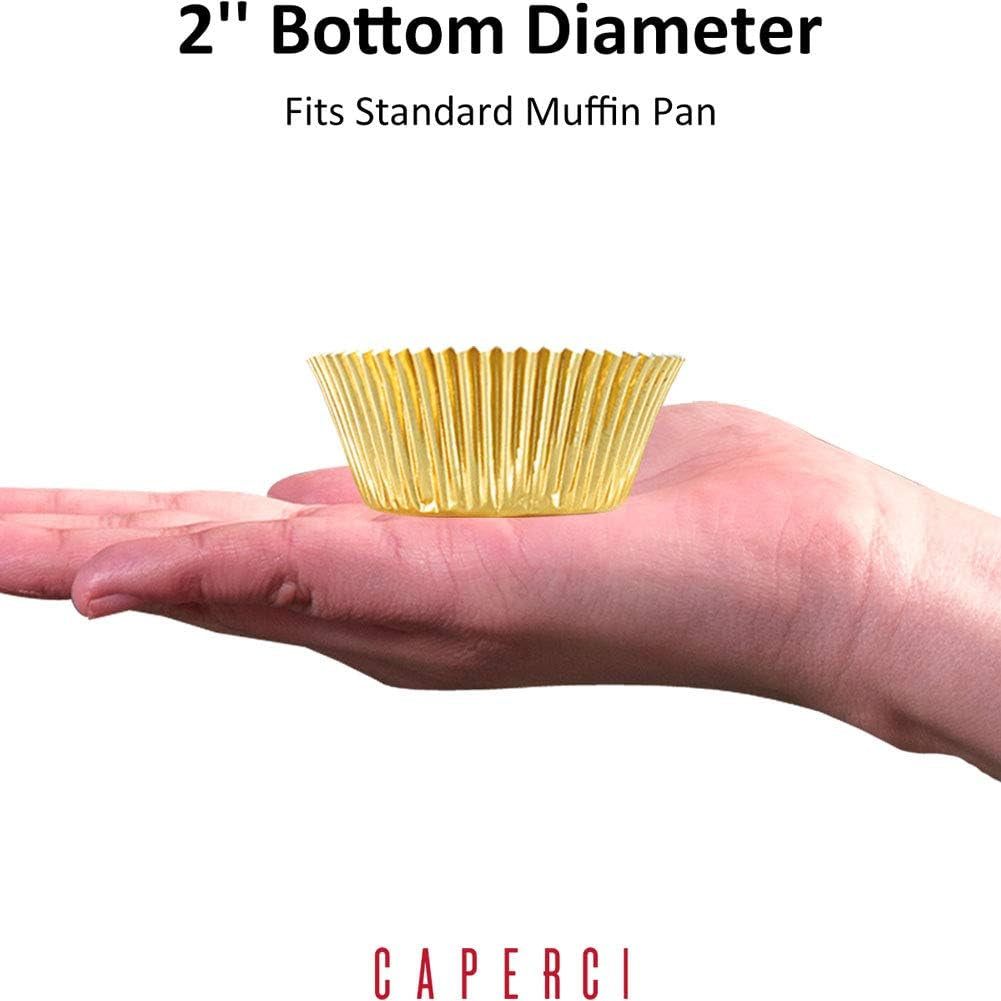 Premium Gold Foil Cupcake Liners - 150-Pack Greaseproof and Sturdy Muffin Baking Cups