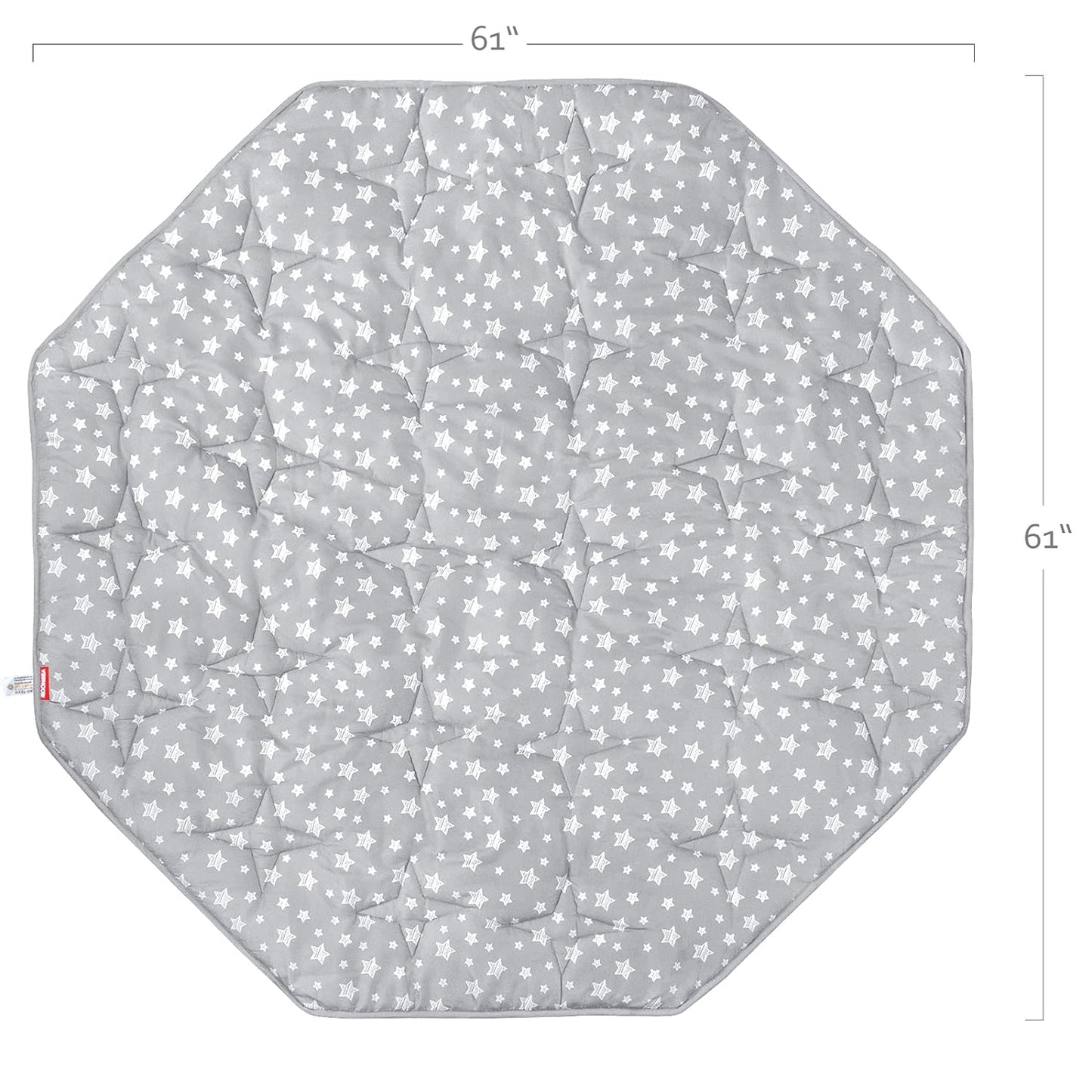 Octagon Playpen Mat Grey, Non Slip 8 Panel Playpen Mattress Mat Fits Regalo Extra Large Play Yard and Hiccapop XL 69" Baby Playpen, Grey Star Octagon Playard Pad