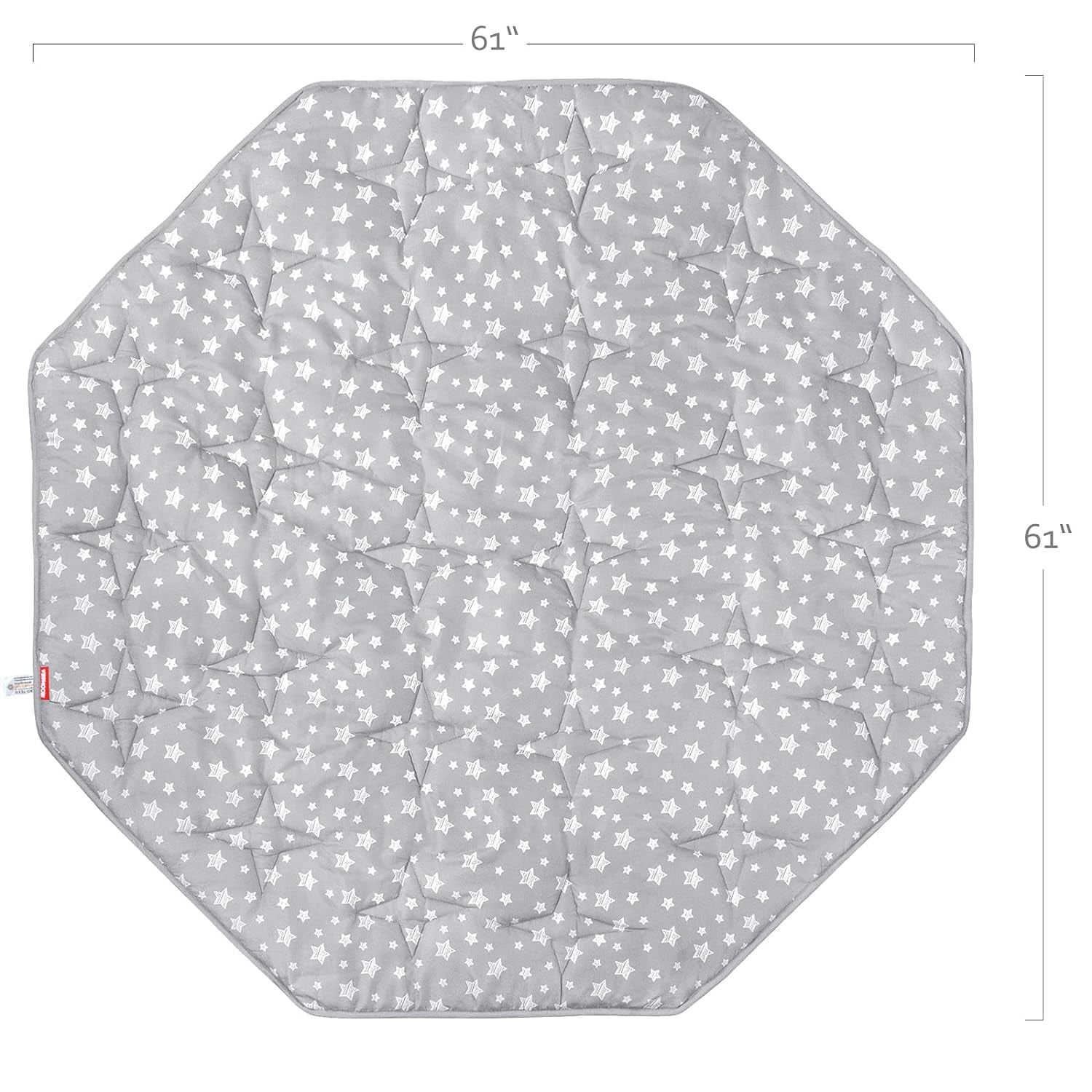 Octagon Playpen Mat Grey, Non Slip 8 Panel Playpen Mattress Mat Fits Regalo Extra Large Play Yard and Hiccapop XL 69" Baby Playpen, Grey Star Octagon Playard Pad