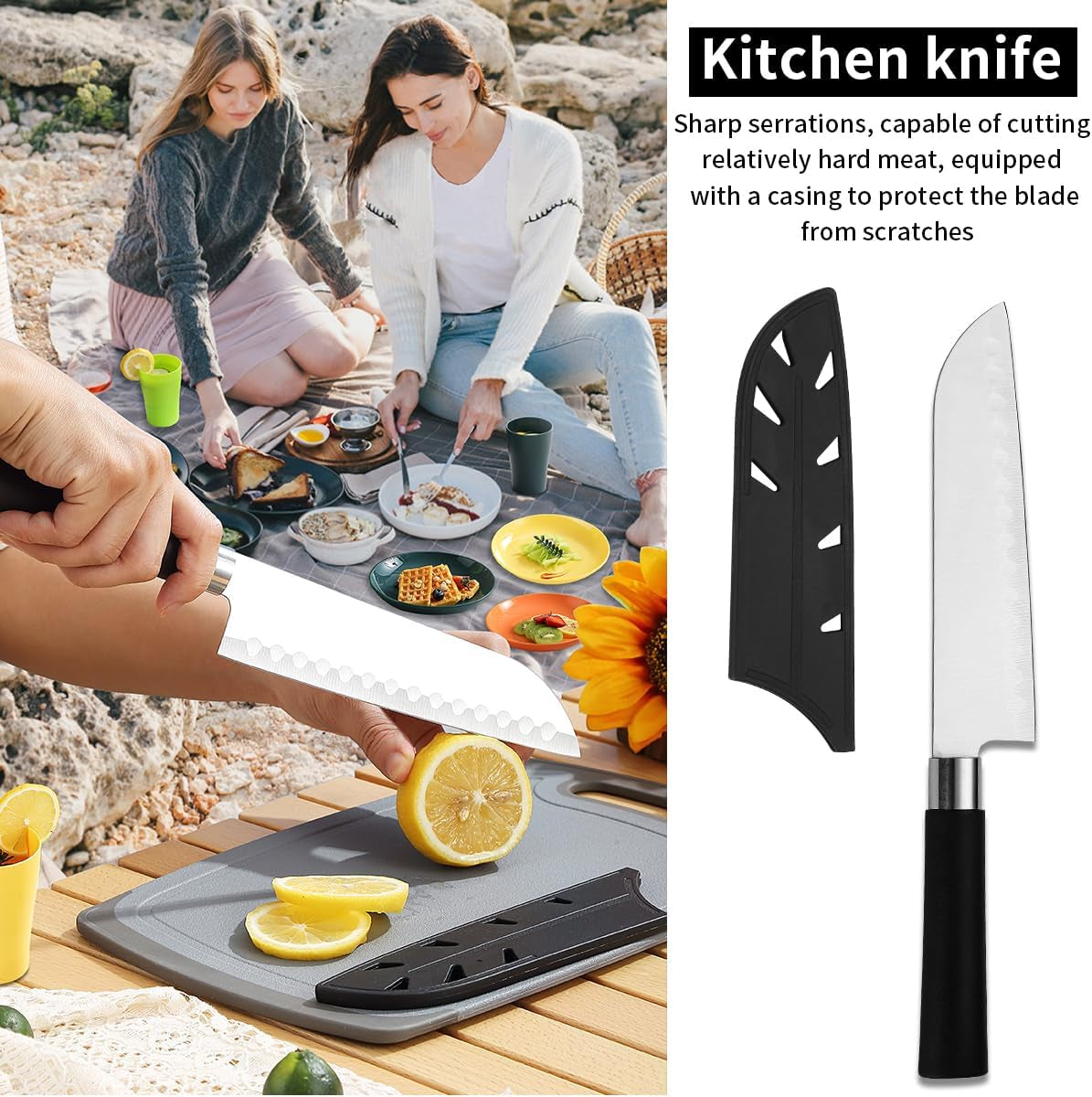 Camping Essentials: Comprehensive Cooking Utensils Set with Silverware, Plates, and Cups for Outdoor Activities, Picnics, and BBQs