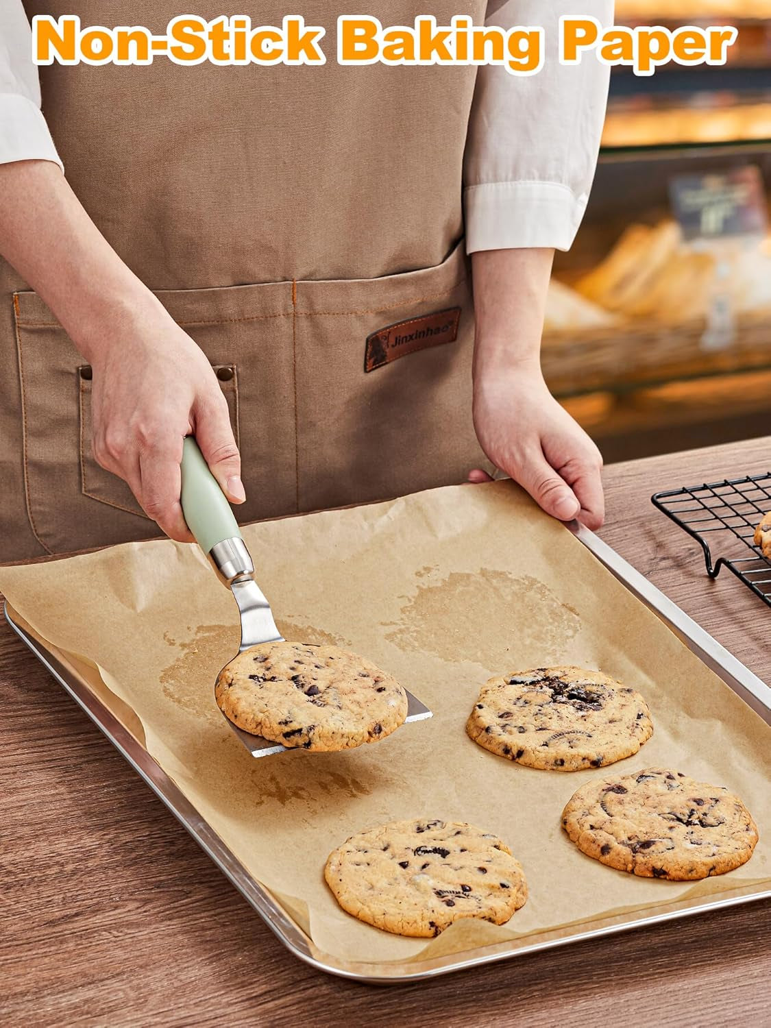 200 Pcs Parchment Paper Baking Sheets, 8X12 Inches Non-Stick Precut Baking Parchment, for Baking Grilling Steaming Bread Cup Cake Cookie and More (Unbleached)