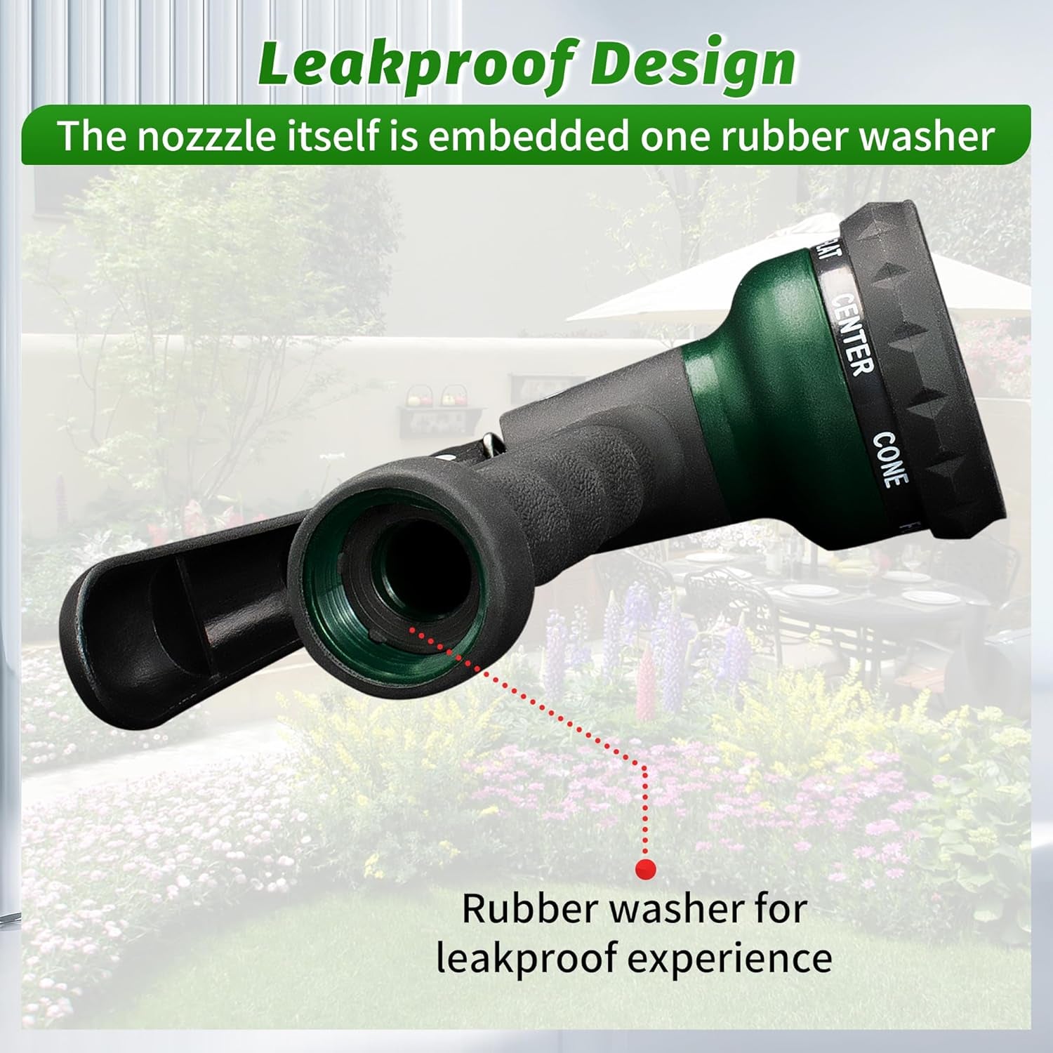 Garden Hose Nozzle, Water Sprayer Nozzle with 7 Adjustable Watering Patterns,Slip Resistant Nozzle for Plants,Lawn,Washing Cars,Window Cleaning,Showering Pets & Outdoor Fun.