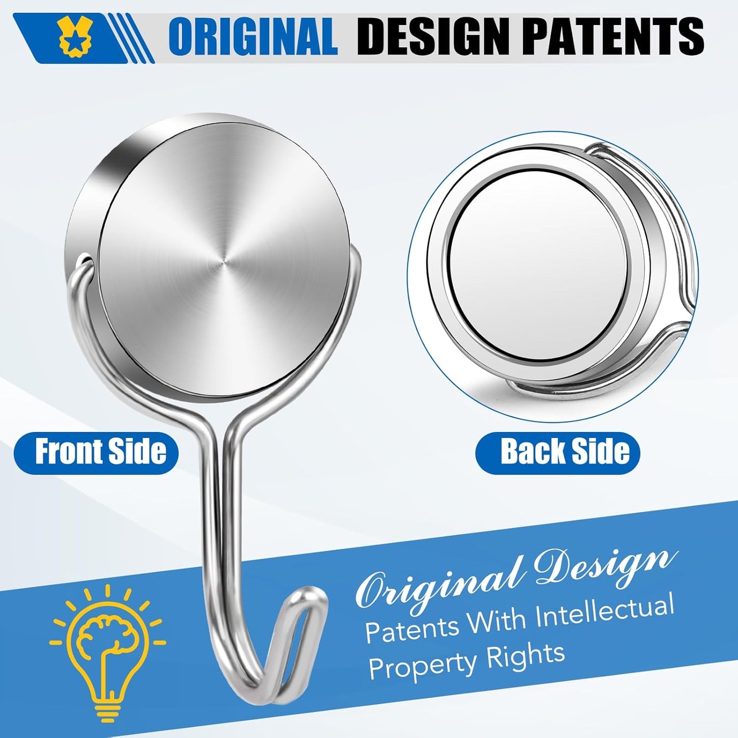 Magnetic Hooks for Cruise Cabins, 60Lbs Swivel Magnetic Hooks Heavy Duty, Cruise Ship Essentials, Locker Accessories, Magnet Hook for Classroom, Refrigerator, Hanging, Grill -6 Pack