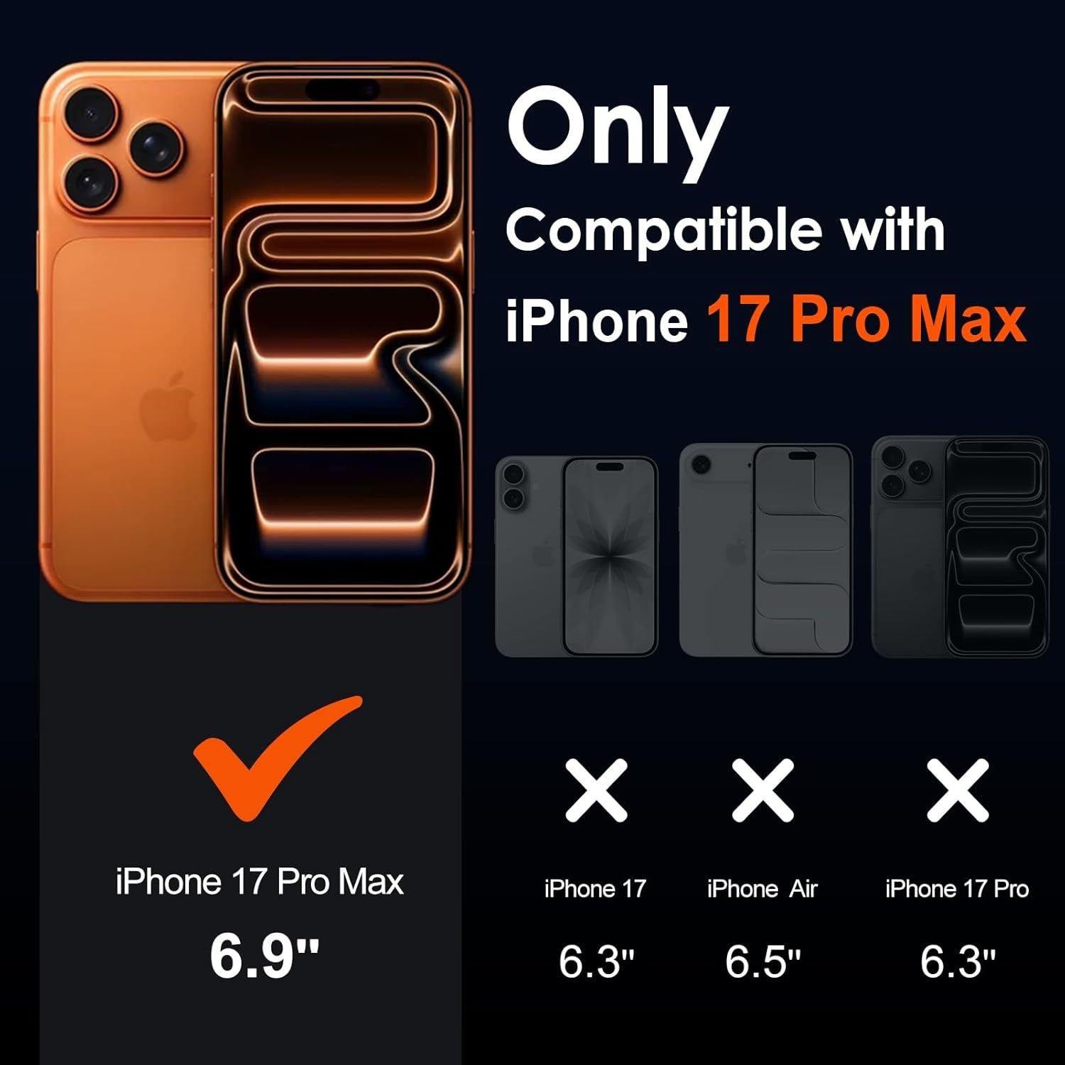 3-In-1 Clear Case Designed for Iphone 17 Pro Max 6.9'' 2025 with 2 Pack Tempered Glass Screen Protector, Military Shockproof Hard Back Slim for 17 Pro Max Cover - Clear