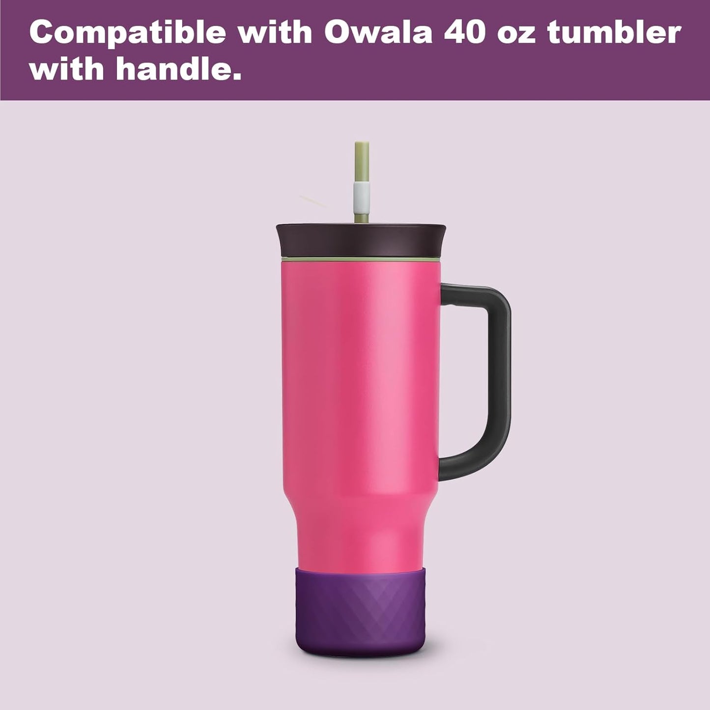 Silicone Boot for Owala 40 Oz Tumbler with Handle, Anti-Slip Protective Sleeve for Stainless Steel Triple Layer Insulated Travel Tumbler Accessories