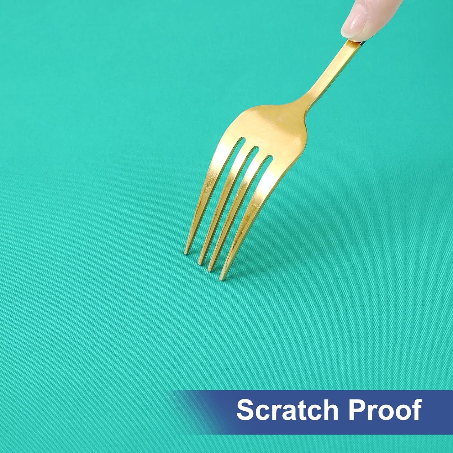 2 Pack 6 Foot Rectangle Elastic Fitted Tablecloth, Waterproof Fabric Table Cover, Washable Polyester Table Cloth for Picnic, Camping, Outdoor (Teal, 30" X 72")