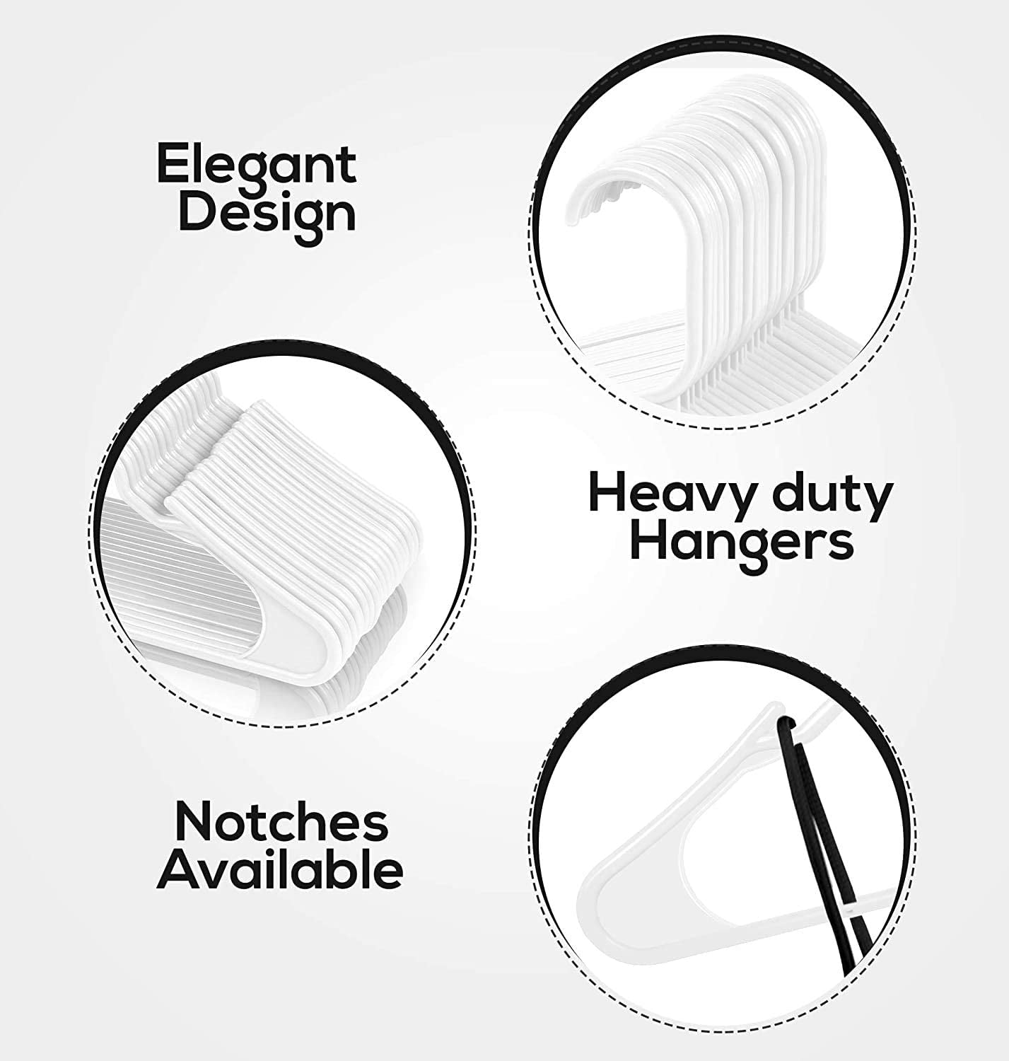 - Plastic Hangers 50 Pack - Space Saving Clothes Hanger - Durable and Strong Closet Organizers and Storage Makes It Ideal Apartment or Dorm Room Essentials for Girls or Guys (White)