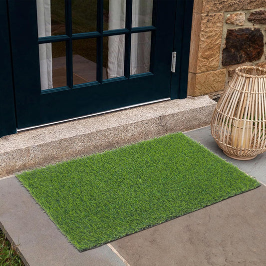 Artificial Grass Rug 18"X29.5" Outdoor Fake Grass Mat Doormat Grass Turf Rugs with Drainage Holes Grass Pad for Dogs Patio Balcony Yard Lawn Decor
