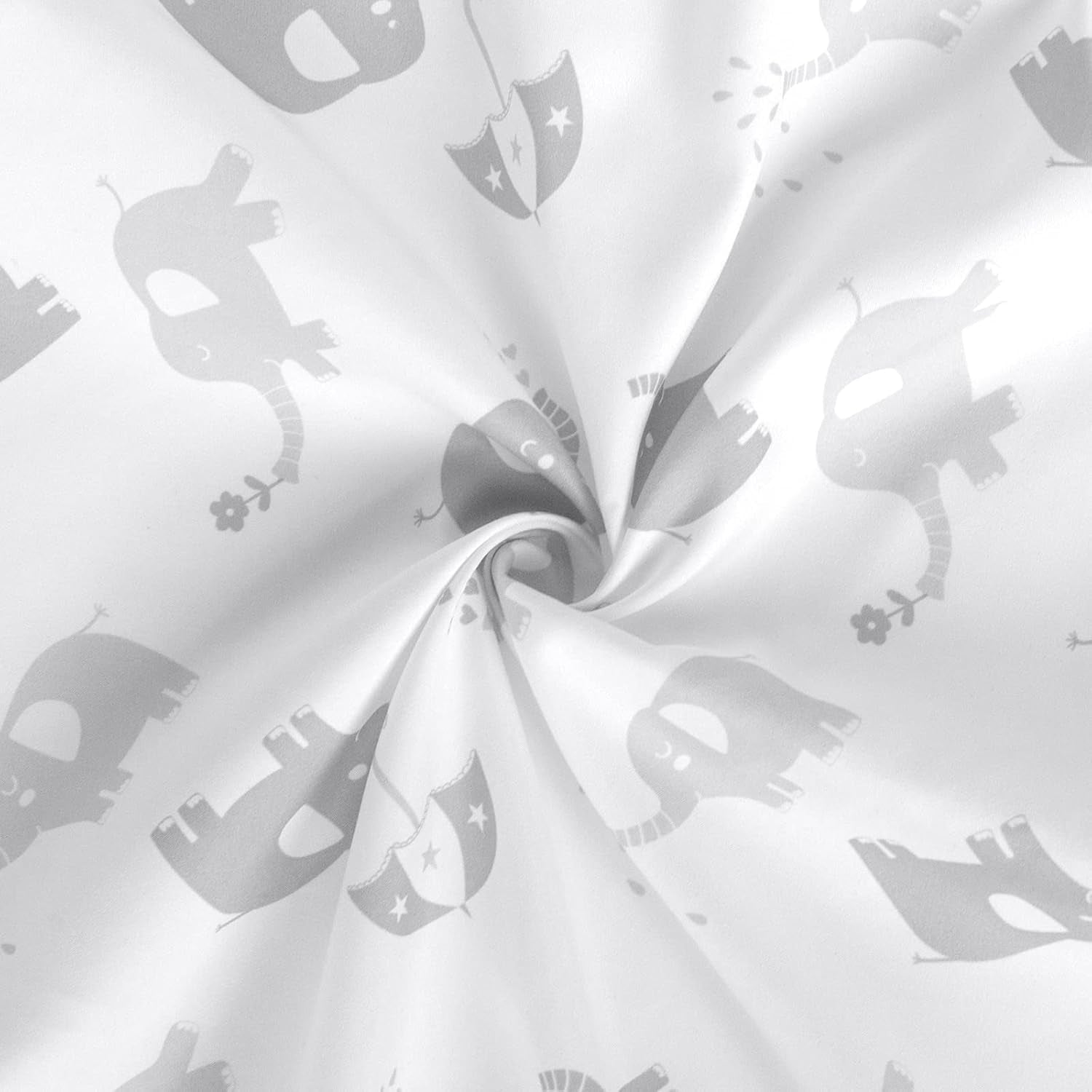 Fitted Crib Sheet for Baby Boys or Girls, Silky Soft Microfiber 52'' X 28'' Crib Sheet Fits Standard Size Crib Mattress and Toddler Bed Mattress, Gray Elephant