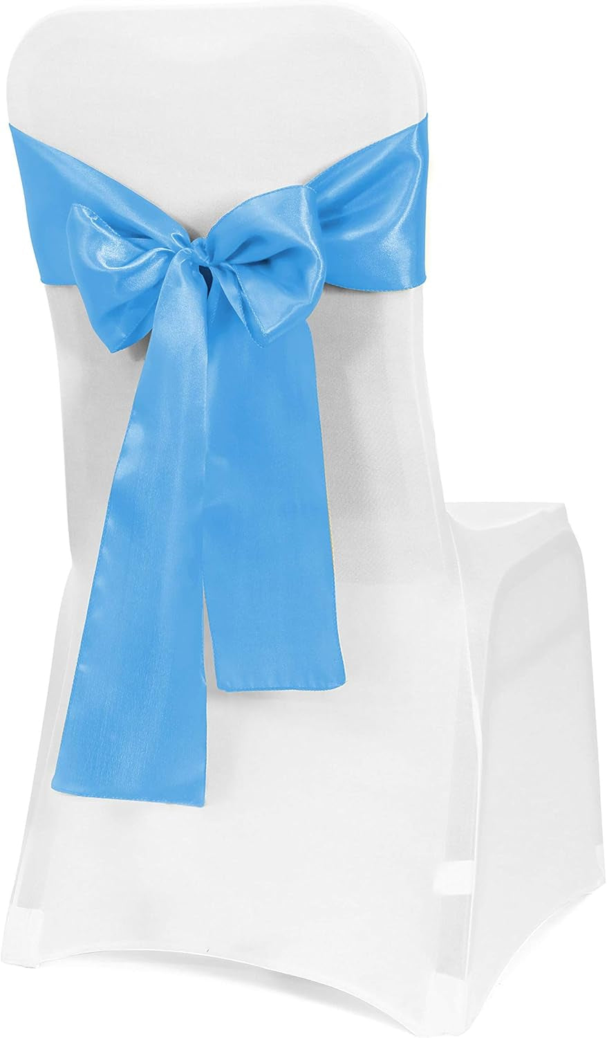 10 PCS Satin Chair Sashes Bows for Wedding Reception- Universal Chair Cover Back Tie Supplies for Banquet, Party, Hotel Event Decorations