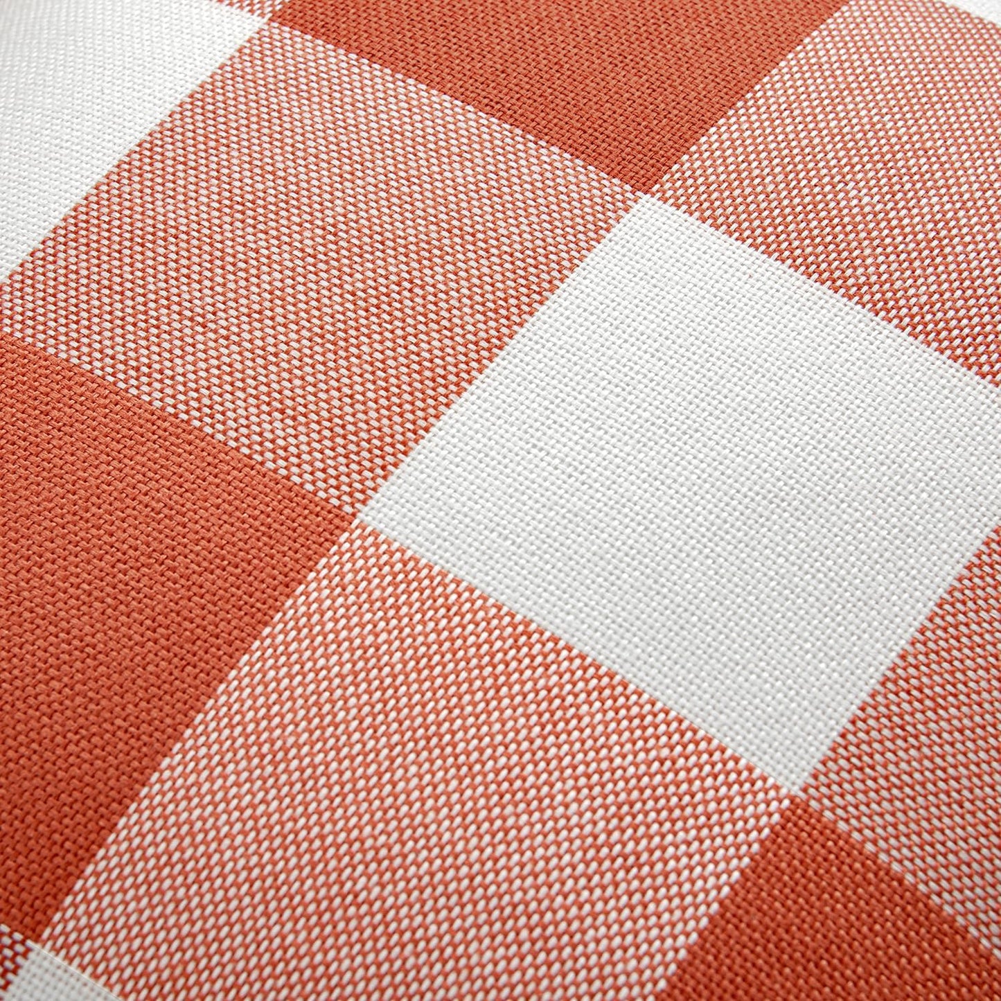 Fall Throw Pillow Covers Pack of 2 Decorative Classic Farmhouse Buffalo Check Plaids Polyester Linen Soft Cushion Case for Couch Sofa Bedroom Outdoor 18 X 18 Inch, Burnt Orange