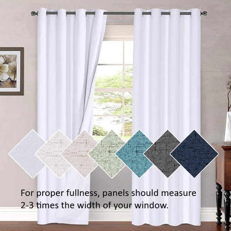 2 Panels White Valance for Windows, Natural Blackout Curtains Valances for Small Windows/Living Room/Bedroom/Bathroom Rod Pocket 52" W X 18" L, Greyish White,2 Packs