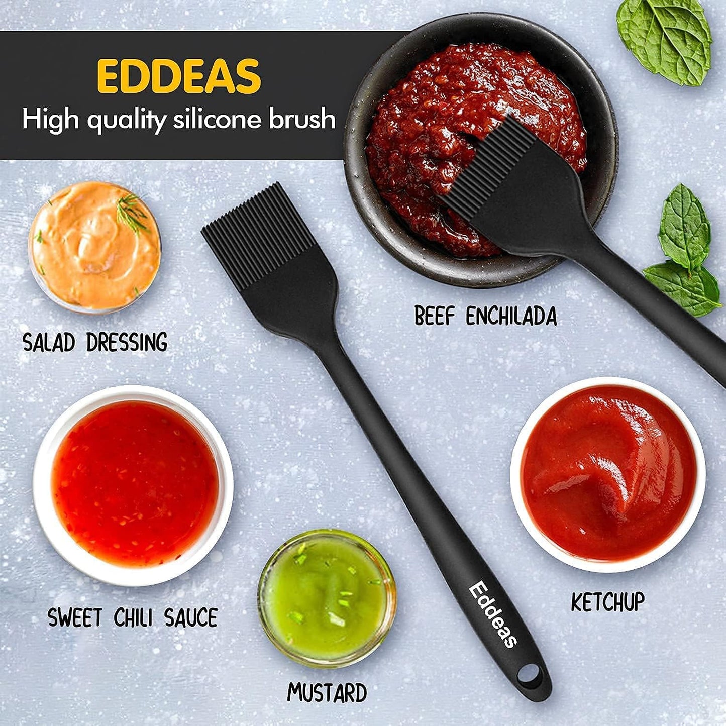 Silicone Basting Pastry Brush, Heat Resistant Pastry Brush, Great for BBQ Grill Baking Kitchen Cooking, Strong Steel Core and One-Pieces Design, BPA Free and Dishwasher Safe (11 Inch)
