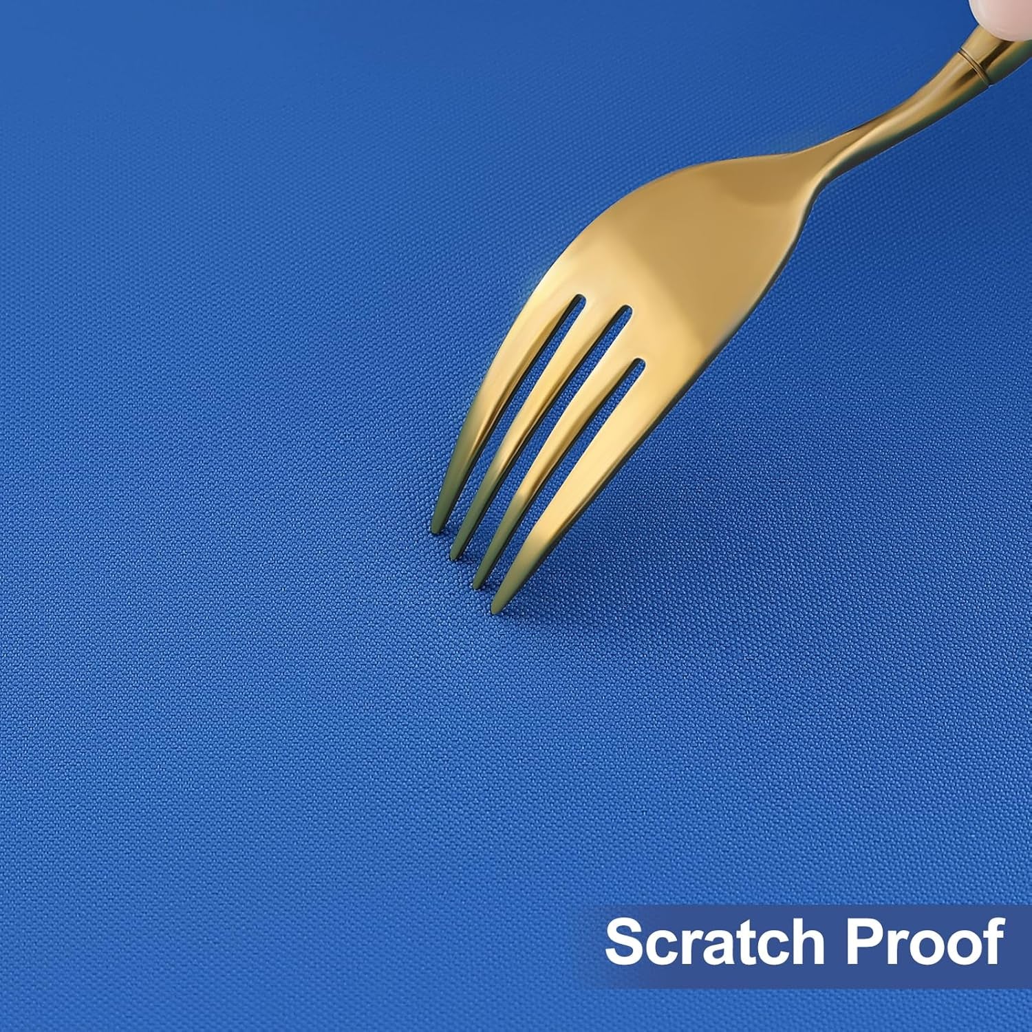 Rectangle Table Cloth Cover, Waterproof Polyester Elastic Fitted Tablecloth, Fits for 6 Foot Folding Tables, Washable Table Protector for Picnic, Camping, Outdoor (Blue, 30" X 72")