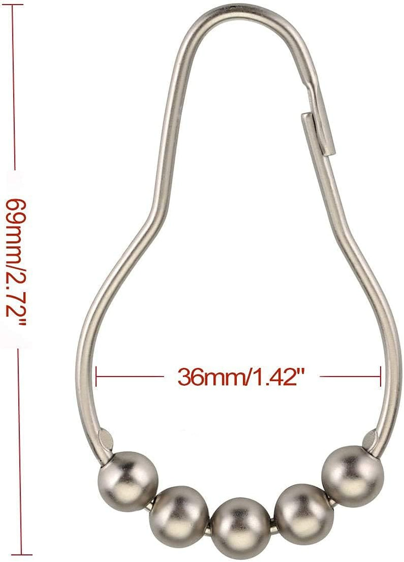 Shower Curtain Hooks Rings and 72 X 84 Inches EVA 5G Bathroom Plastic Shower Curtain