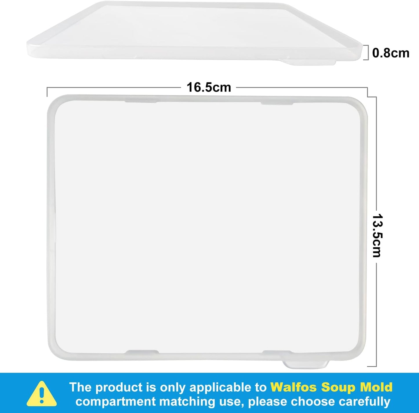 1 Pack Plastic Lids, Food Storage Container Lids Plastic Lid Square Food Storage Container Lid Suitable for Freezing Tray Set