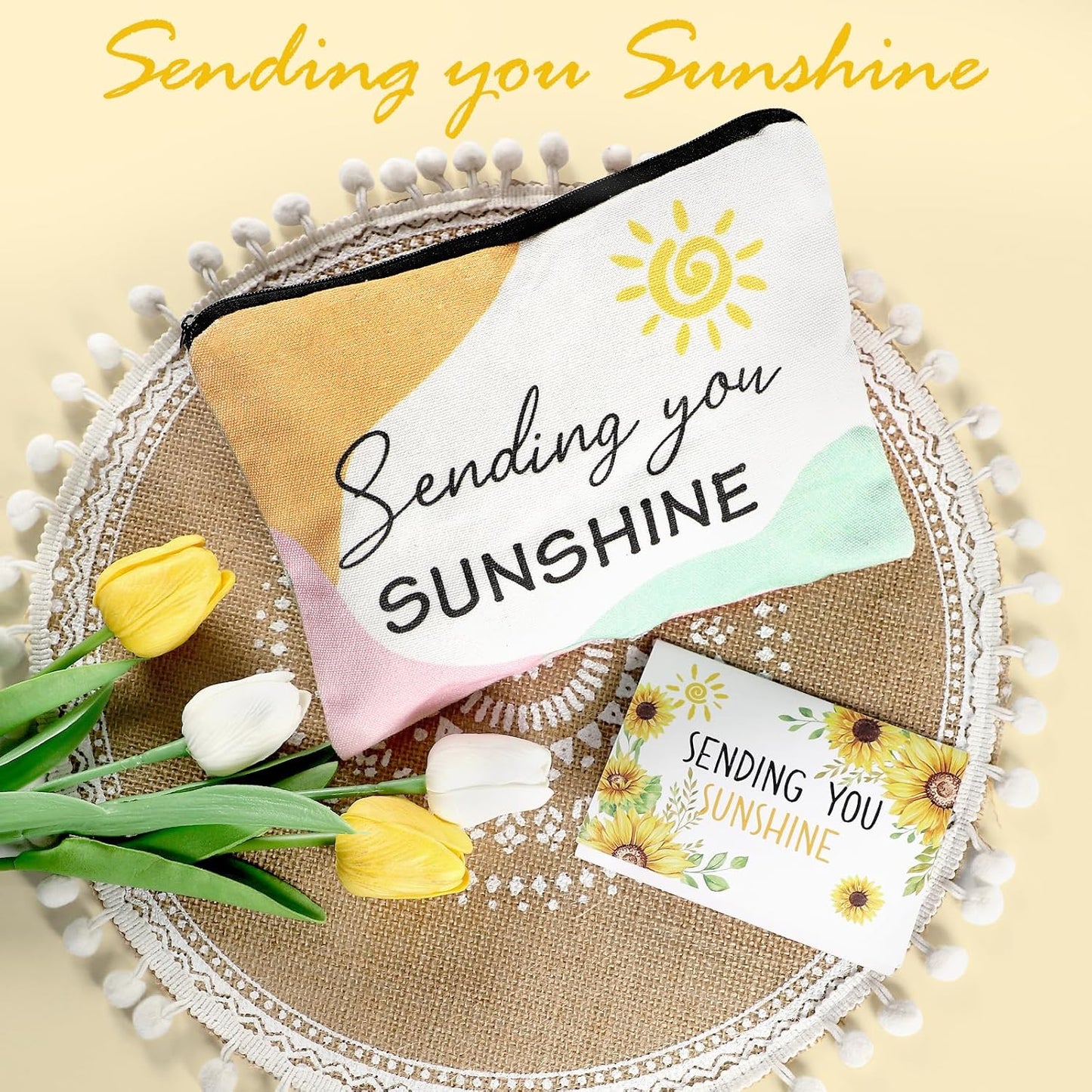 Sunflower Initial Gifts, Get Well Soon Gifts, Self Care Spa Birthday Gifts for Women Monogrammed Gifts, Sunshine Gift Baskets, Personalized Gifts, J