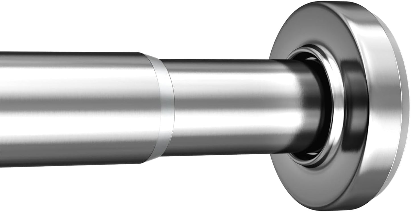 Spring Tension Shower Curtain Rod, 31-46.5 Inches Heavy Duty Tension Rod Rust Proof Bathroom Curtain Rod, Adjustable No Drill Easy Segmented Installation, Chrome