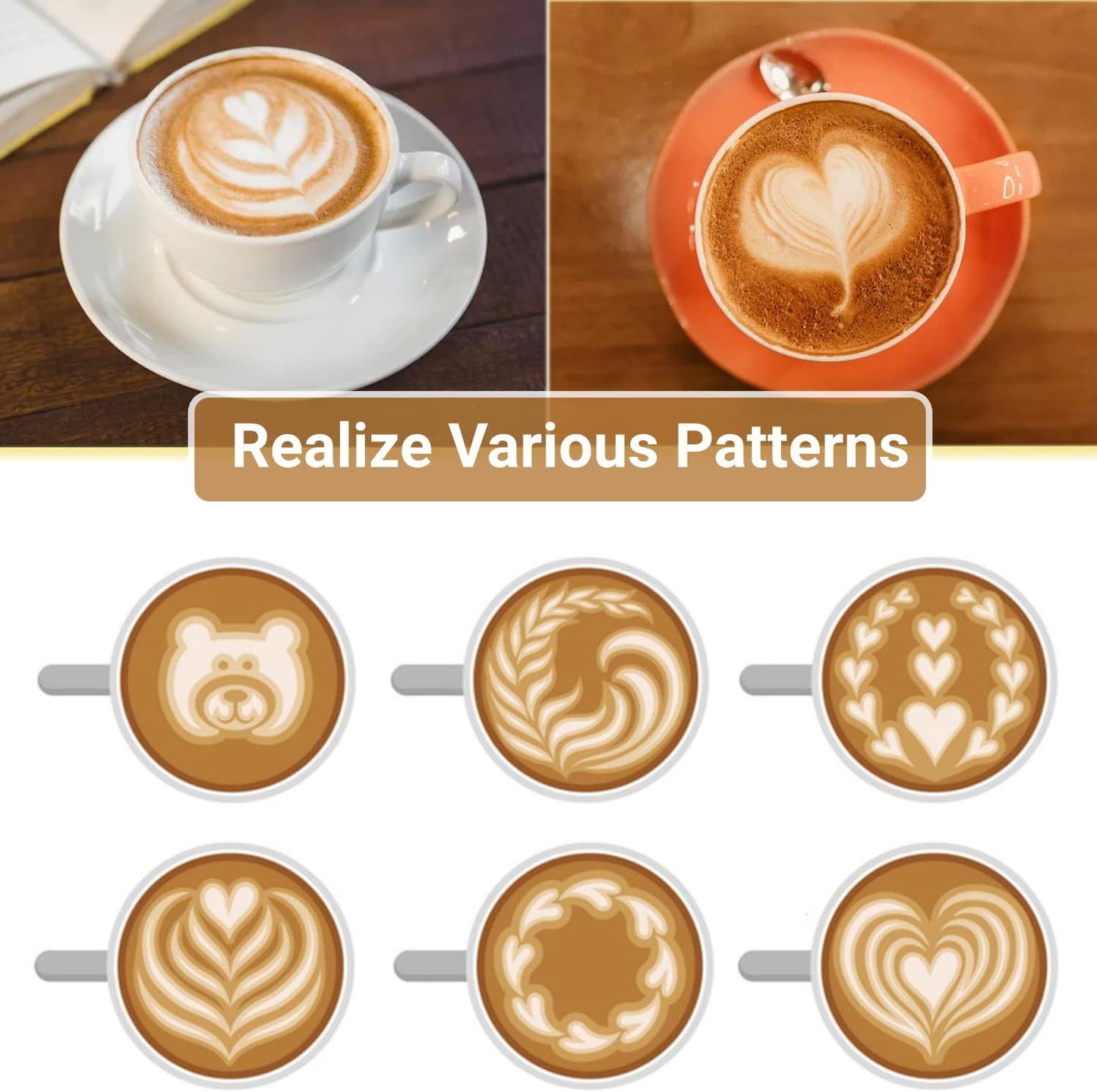 Milk Frothing Pitcher, 2Pcs, 350Ml & 600Ml, Milk Frother Cup Stainless Steel Jug Steaming Pitcher, Milk Coffee Cappuccino Latte Art Barista Steam Pitchers Milk Jug Cup with Decorating Pen