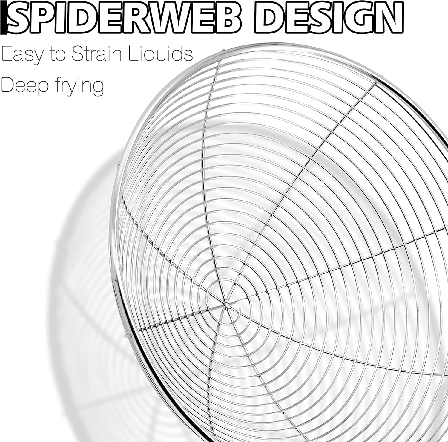 Stainless Steel Spider Skimmer, Set of 3 Professional Kitchen Pasta Strainer Spoon with Long Handle - Asian Strainer Ladle Wire Skimmer Spoons for Cooking and Frying (4.5"+5.3"+6.1")