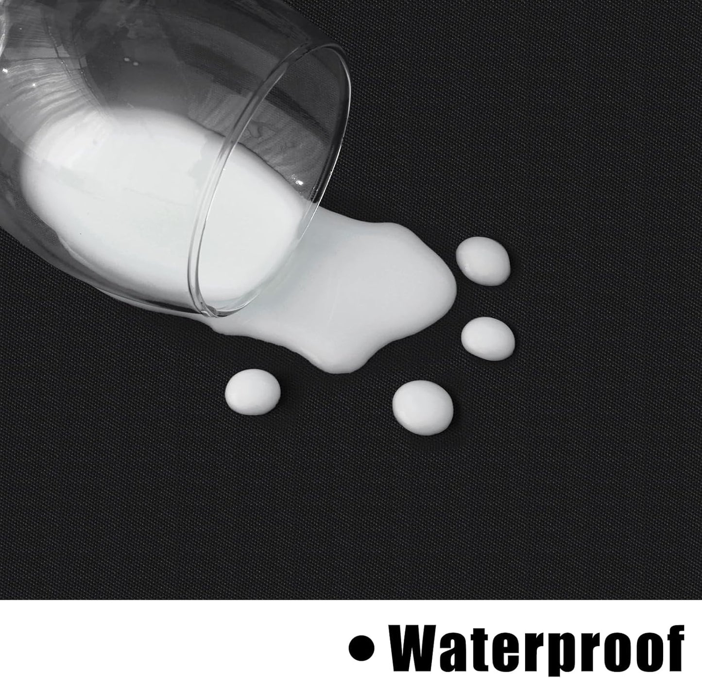 Rectangle Vinyl Tablecloth, Waterproof Spillproof Plastic Flannel Backed Table Cloth, Wipe Clean Table Cover for Dining, Buffet Parties and Camping (Black, 54" X 78")