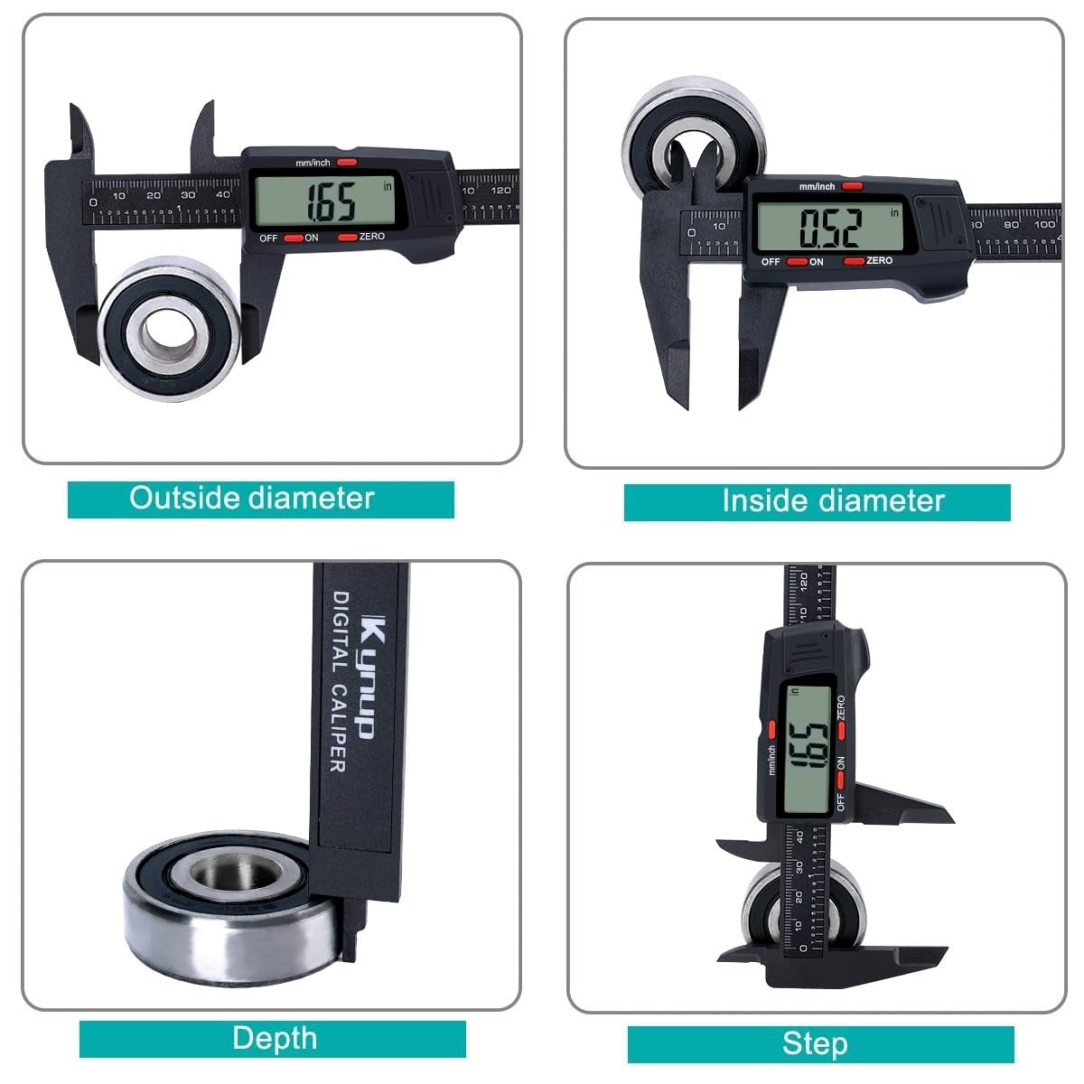 Digital Caliper, Caliper Measuring Tool with LCD Screen, Electronic Micrometer Caliper with Auto-Off Feature, Inch and Millimeter Conversion(0-6")