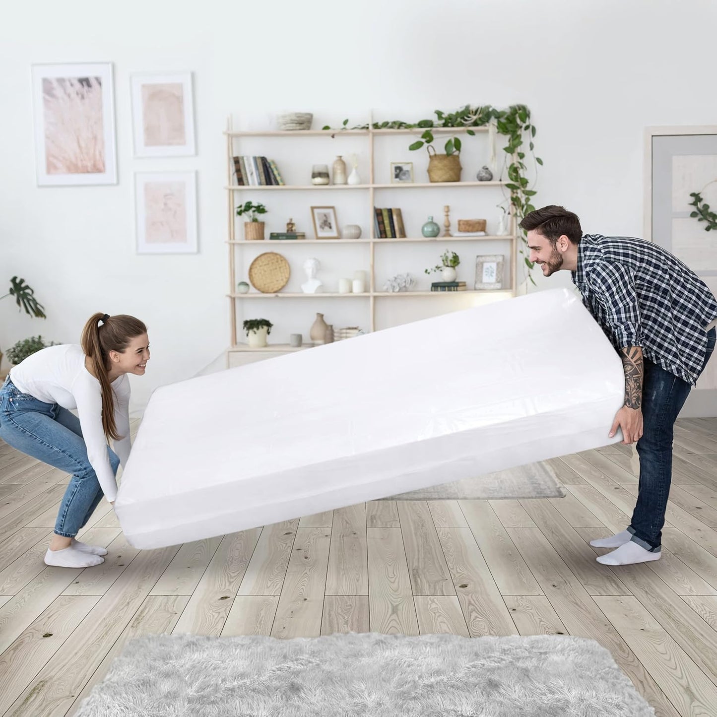 Mattress Bag for Moving King Size Mattress Storage Bag, Plastic Mattress Encasement Cover, Fits Mattresses up to 14 Inches
